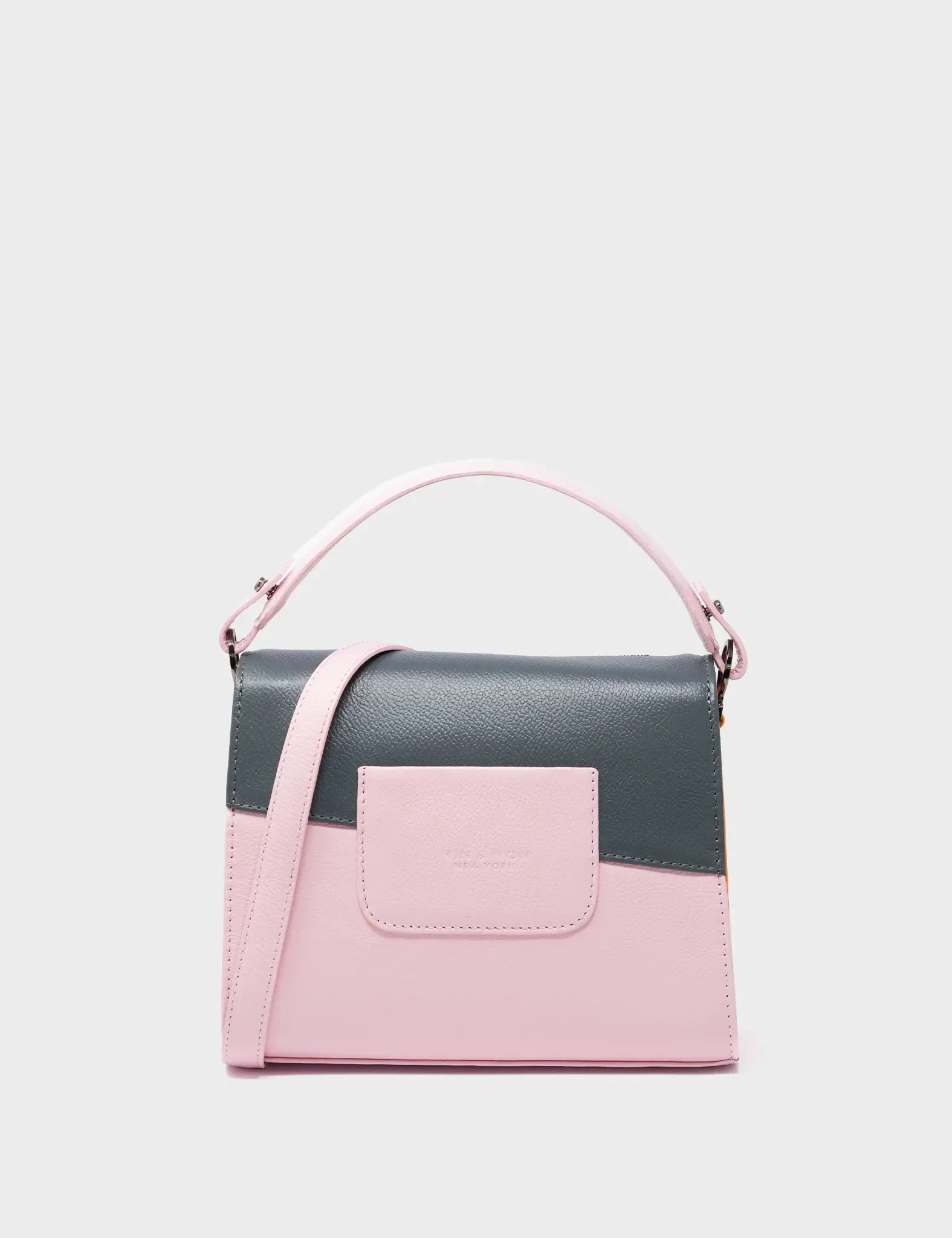 Anastasio Mini Crossbody Handbag Parfait Pink Leather - Flowers Design