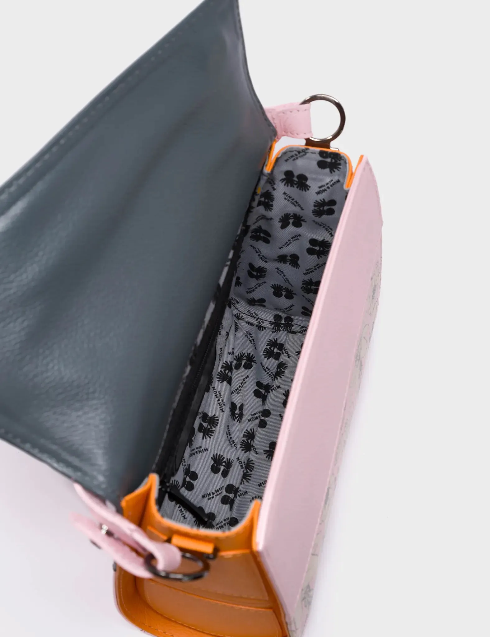 Anastasio Mini Crossbody Handbag Parfait Pink Leather - Flowers Design