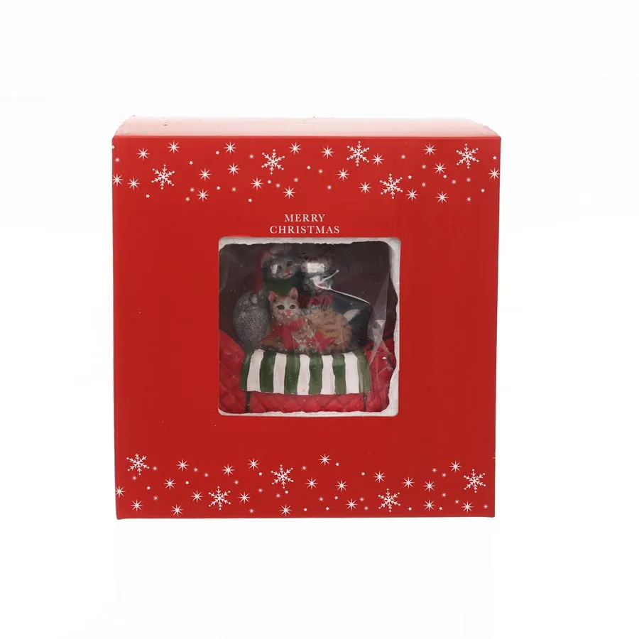 ART PRINT APJ - Snow Globe W/Music (Cats)  (350g)