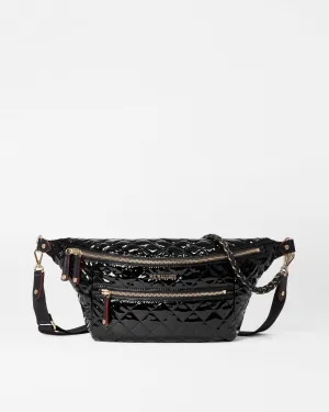 Black Lacquer Crosby Crossbody Sling Bag