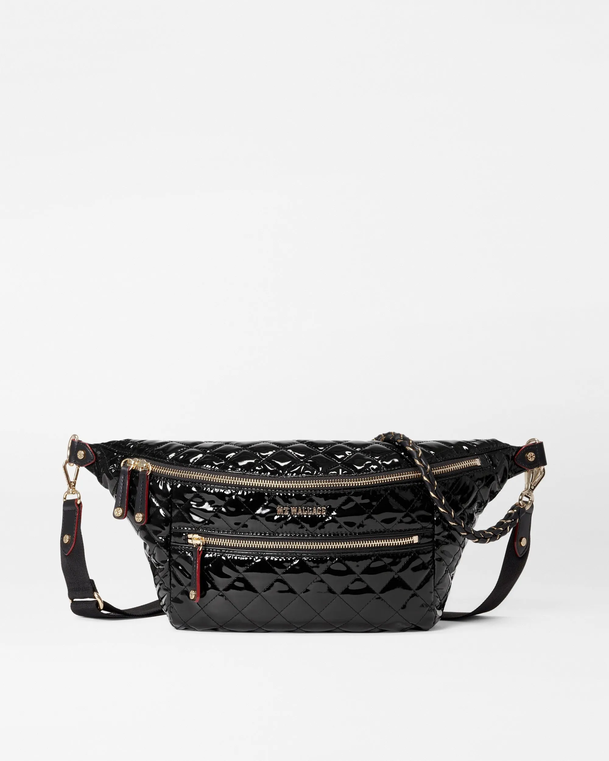 Black Lacquer Crosby Crossbody Sling Bag