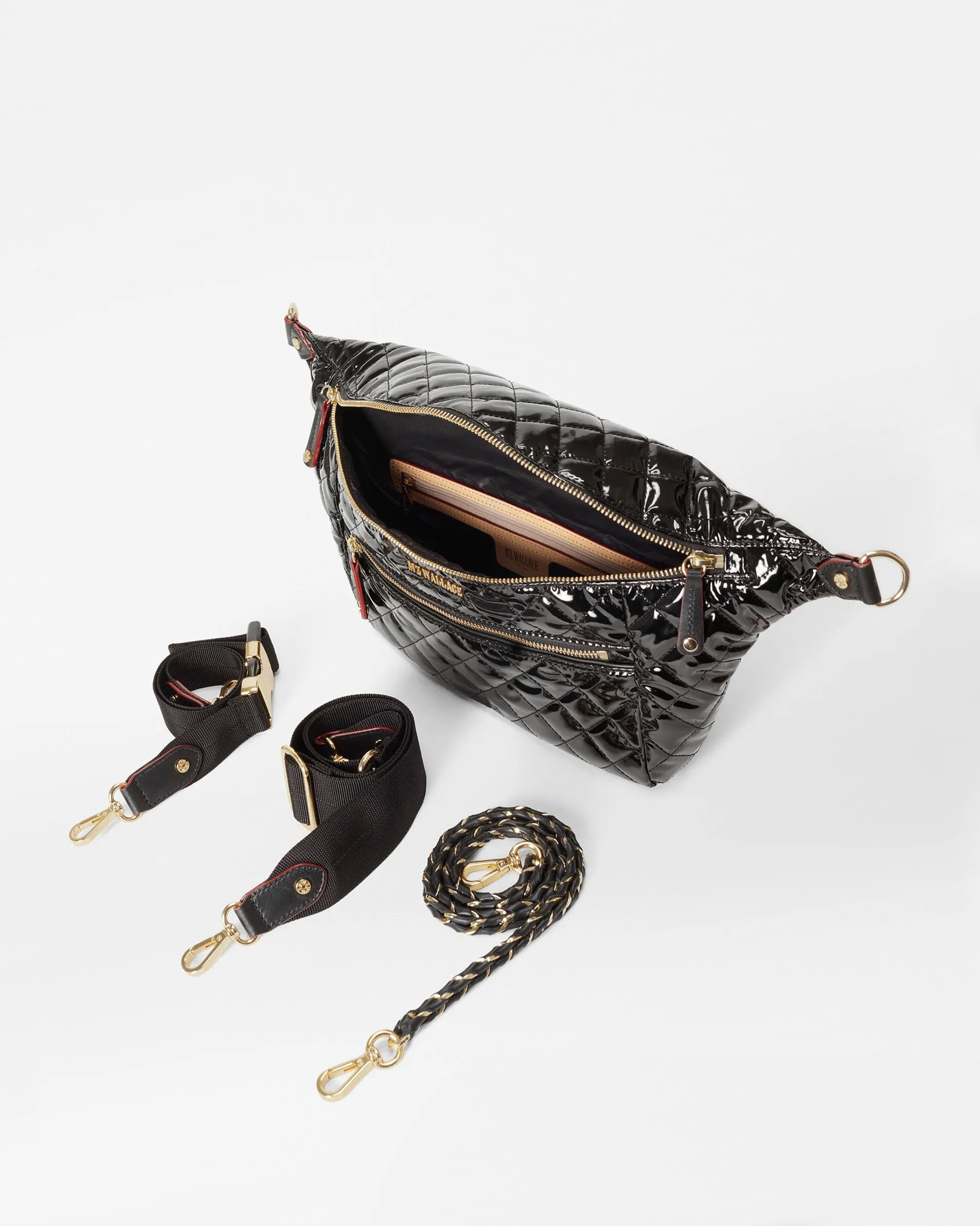 Black Lacquer Crosby Crossbody Sling Bag
