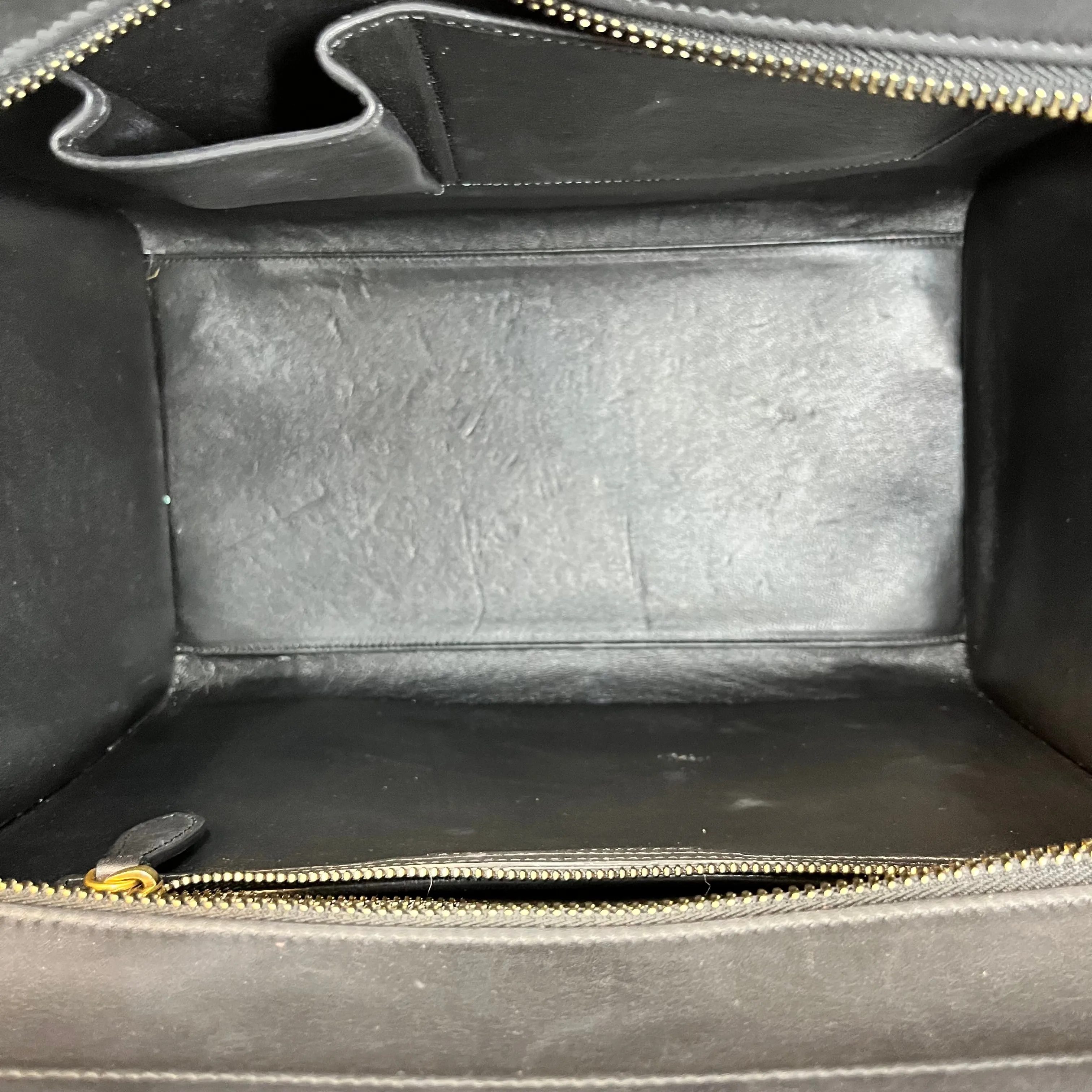 CELINE Luggage Mini Black Smooth Calfskin Leather Tote Bag