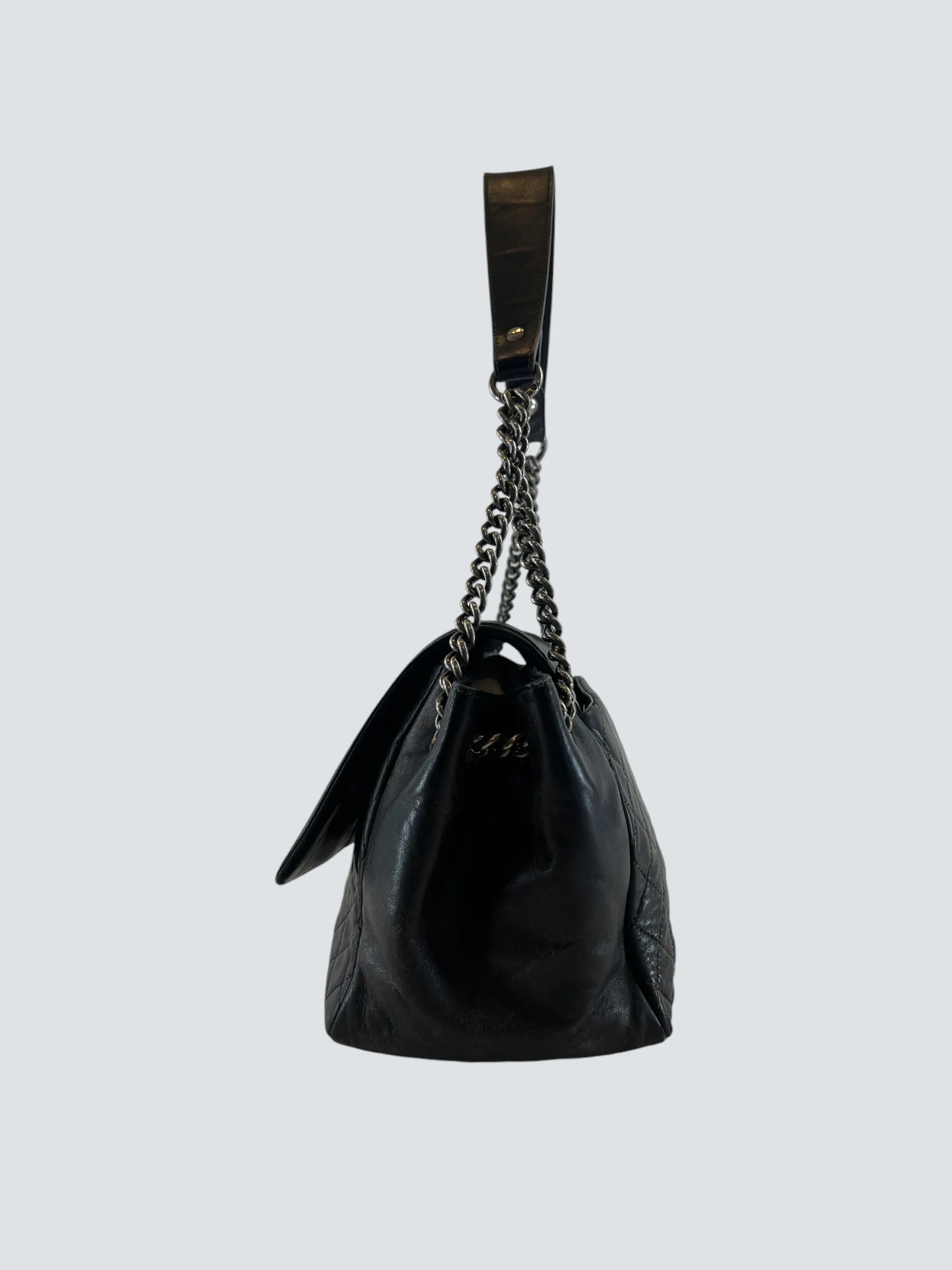 Chanel Black Quilted Leather Boy Accordian Flap