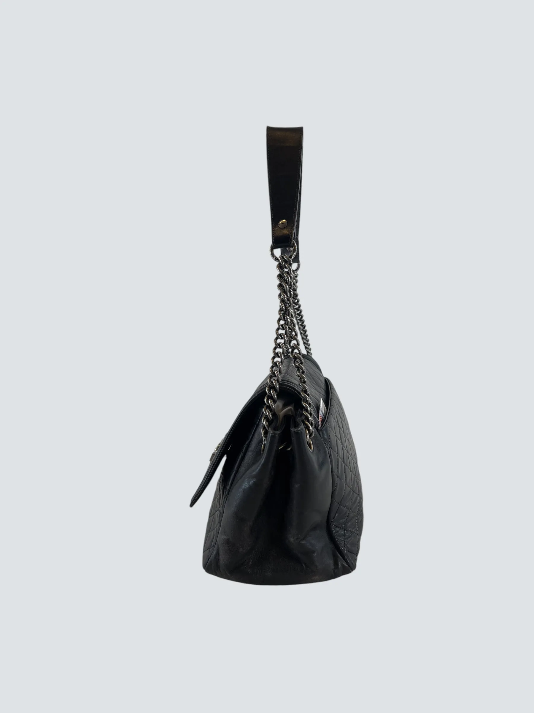 Chanel Black Quilted Leather Boy Accordian Flap
