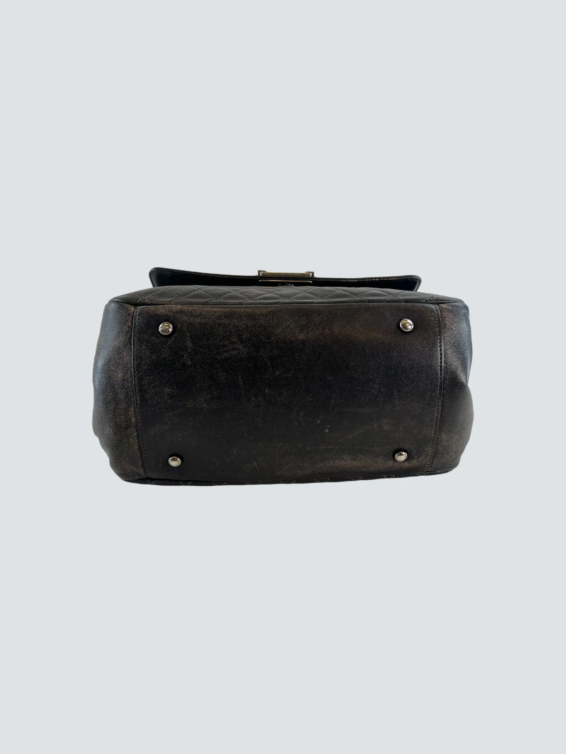 Chanel Black Quilted Leather Boy Accordian Flap