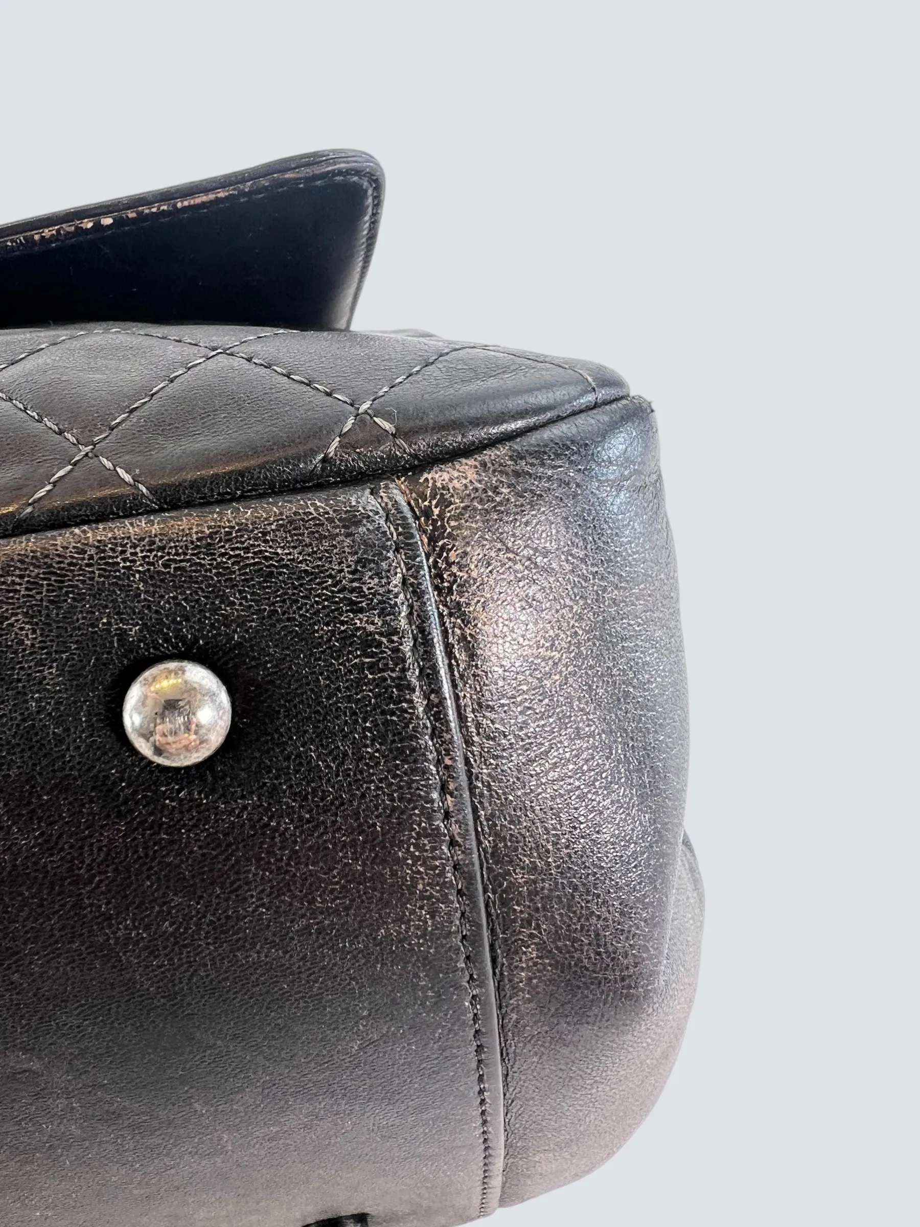 Chanel Black Quilted Leather Boy Accordian Flap