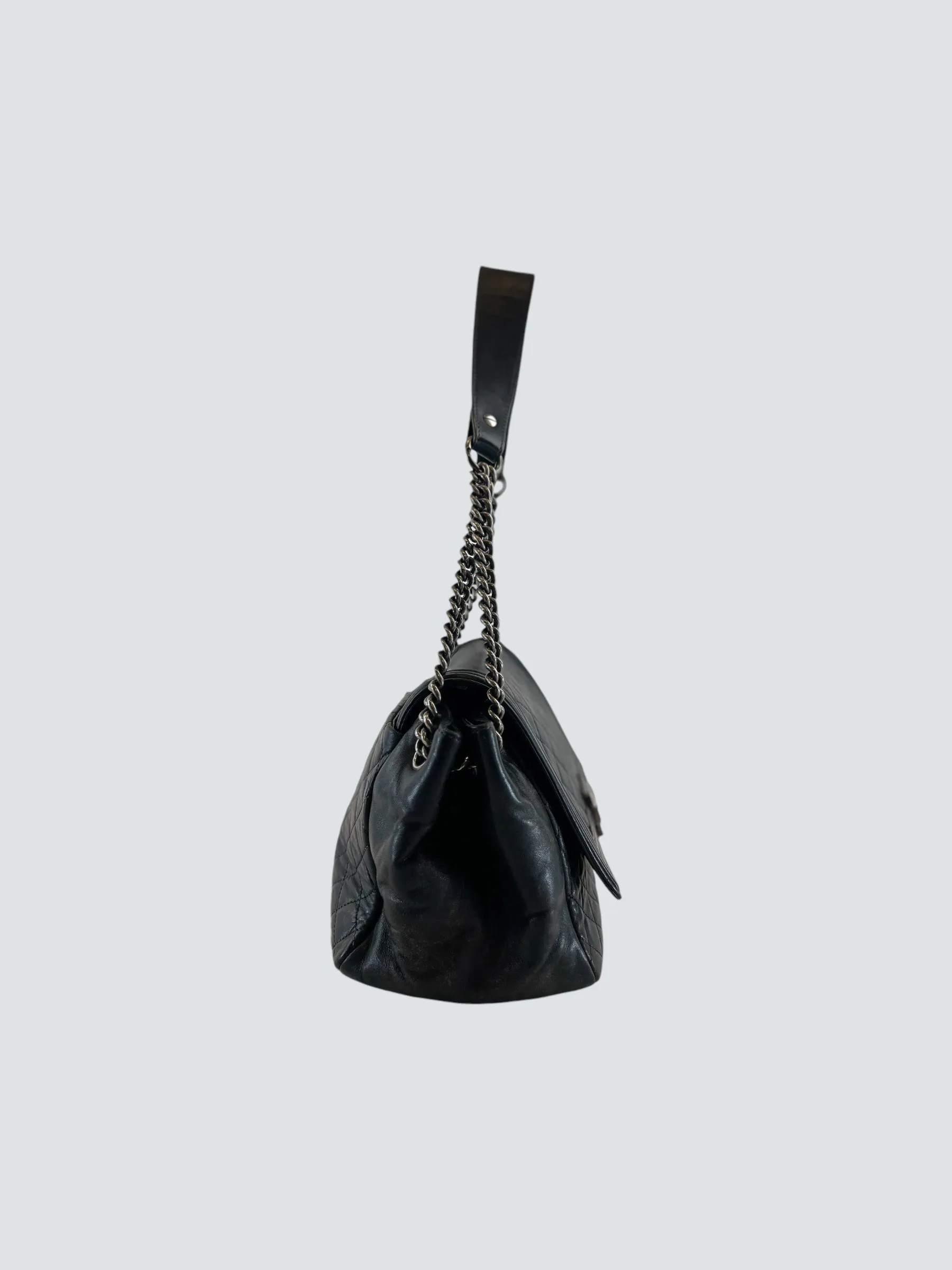 Chanel Black Quilted Leather Boy Accordian Flap