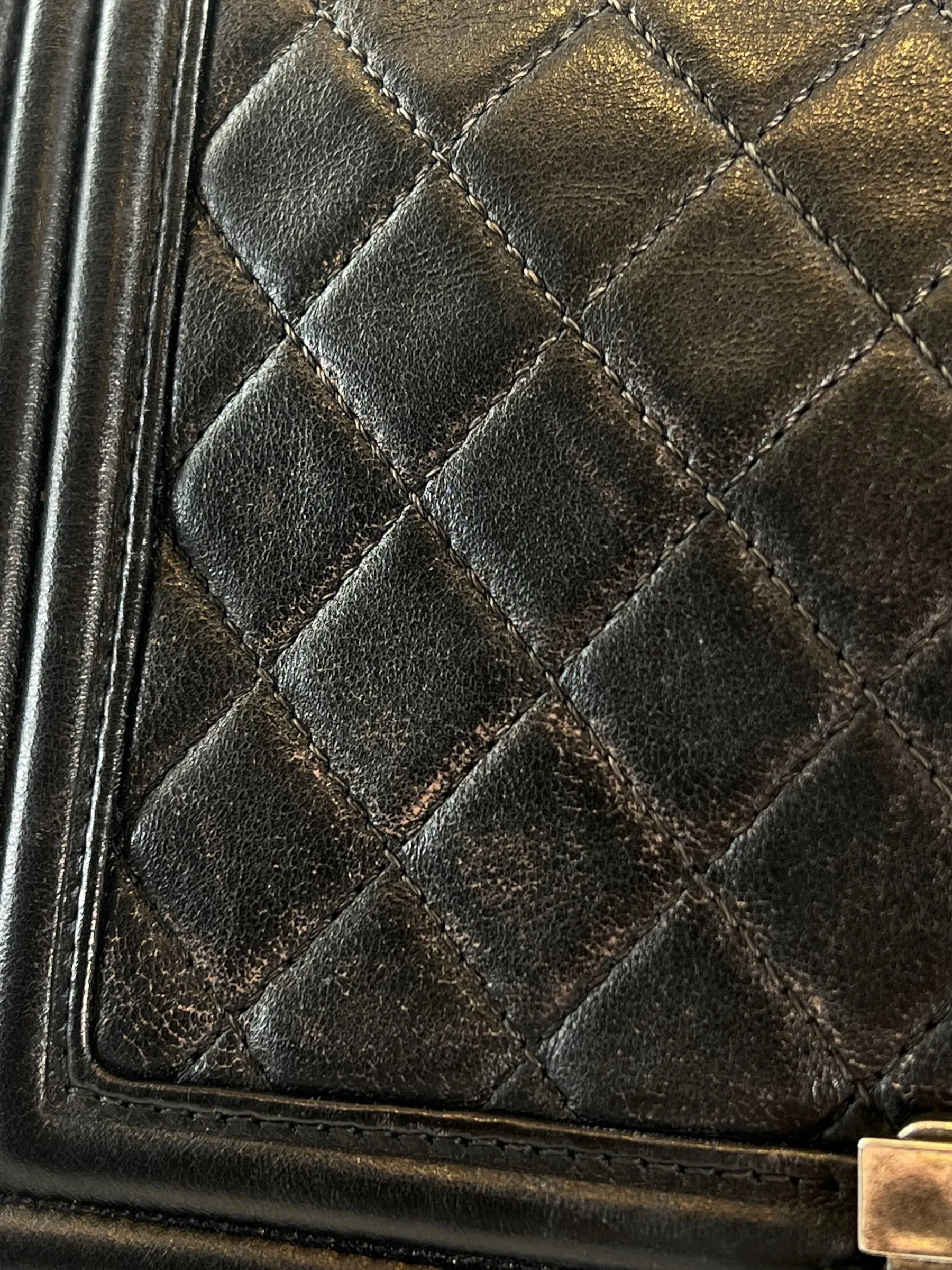 Chanel Black Quilted Leather Boy Accordian Flap