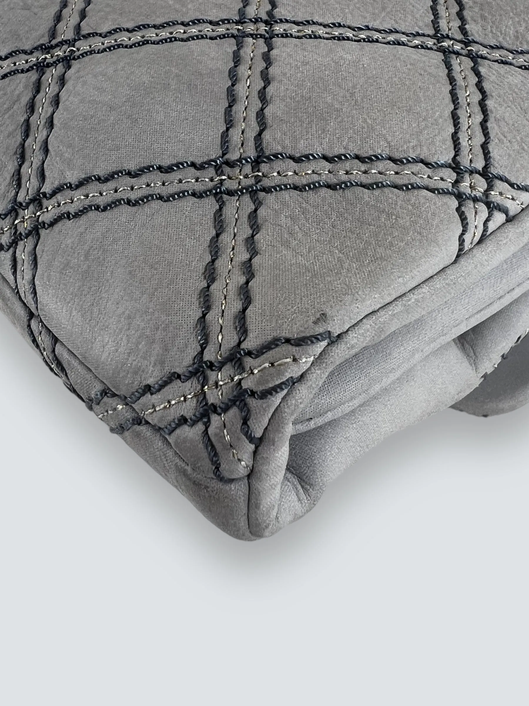 Chanel Powder Grey Quilted Leather Medium Stitch Flap