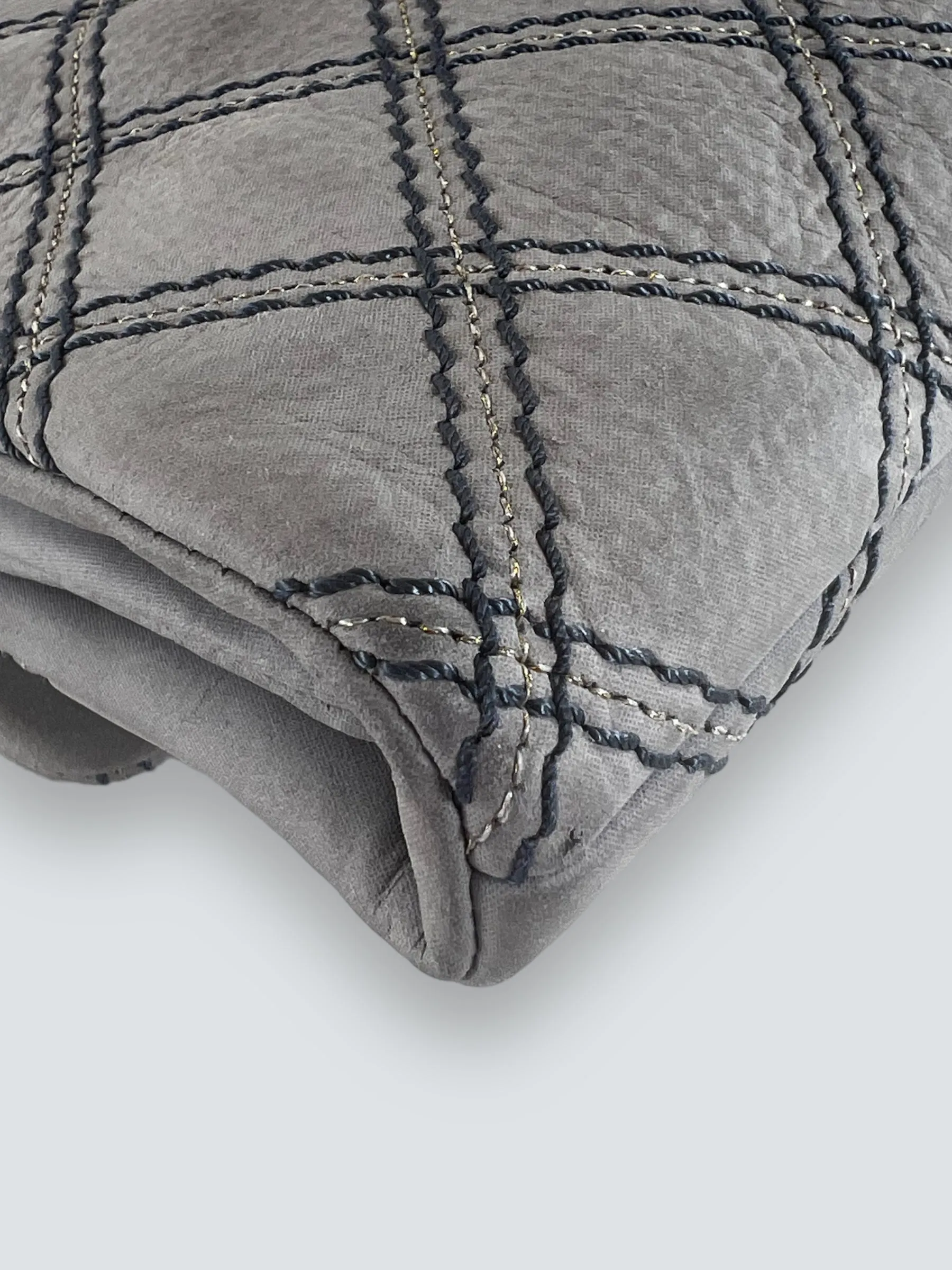 Chanel Powder Grey Quilted Leather Medium Stitch Flap