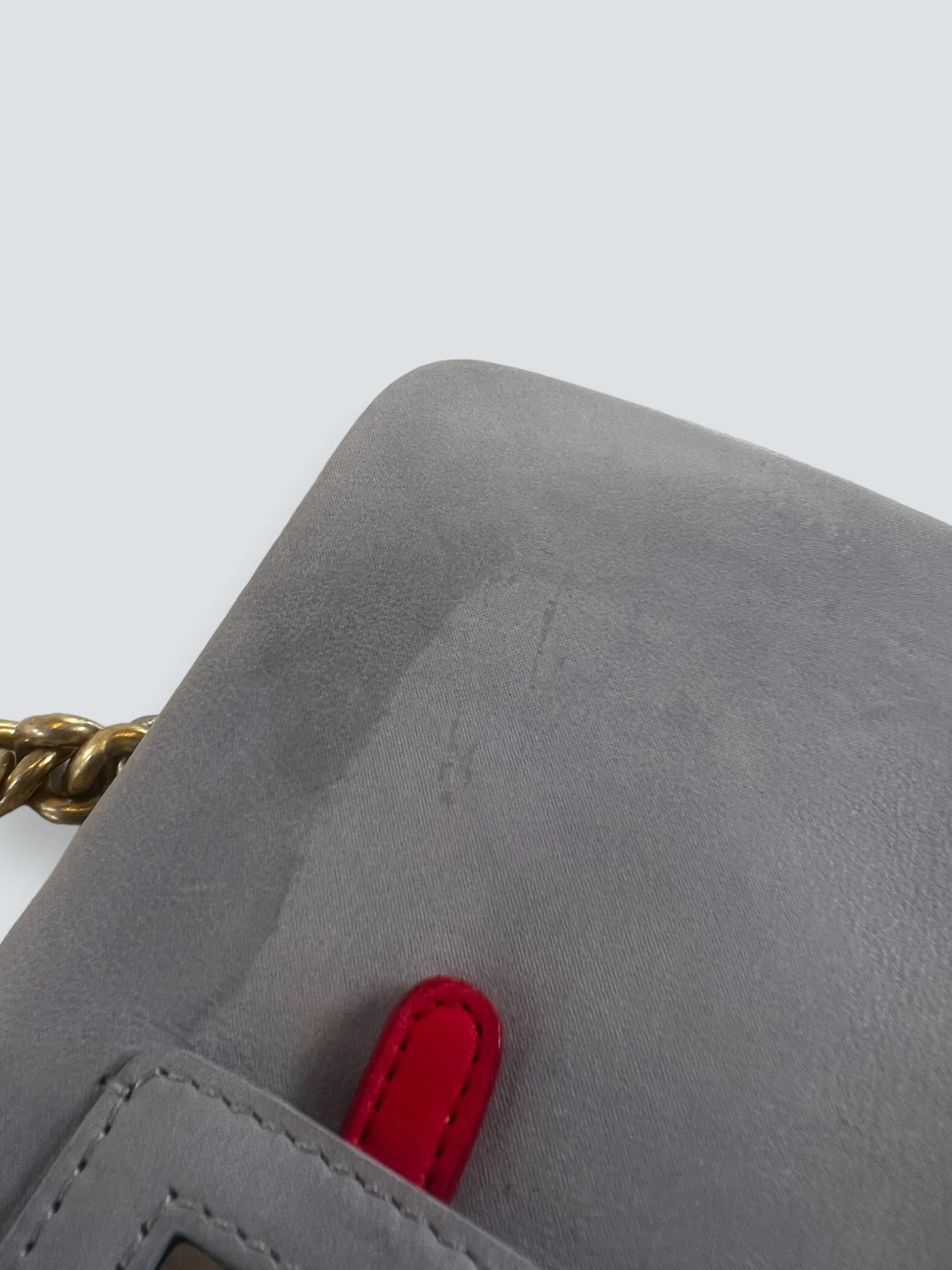 Chanel Powder Grey Quilted Leather Medium Stitch Flap