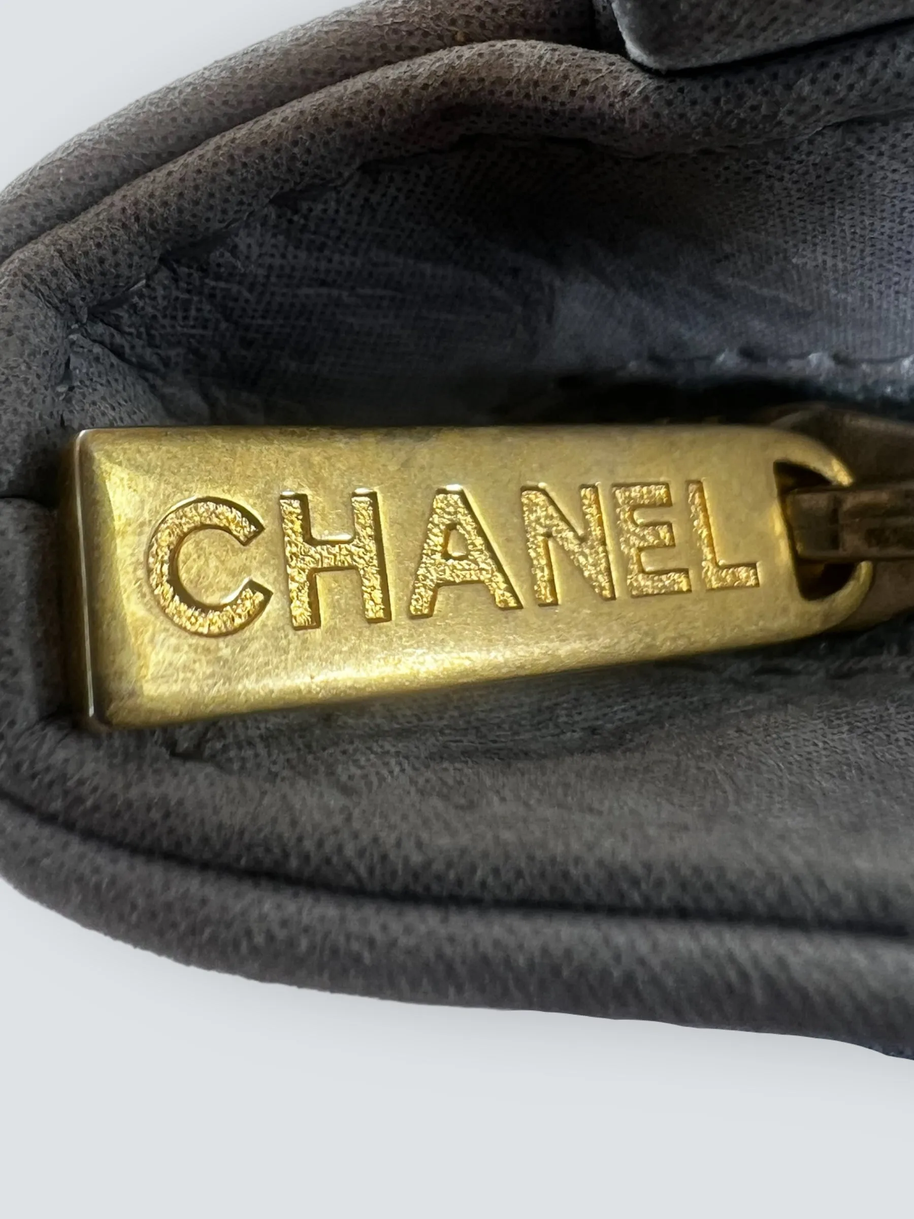 Chanel Powder Grey Quilted Leather Medium Stitch Flap