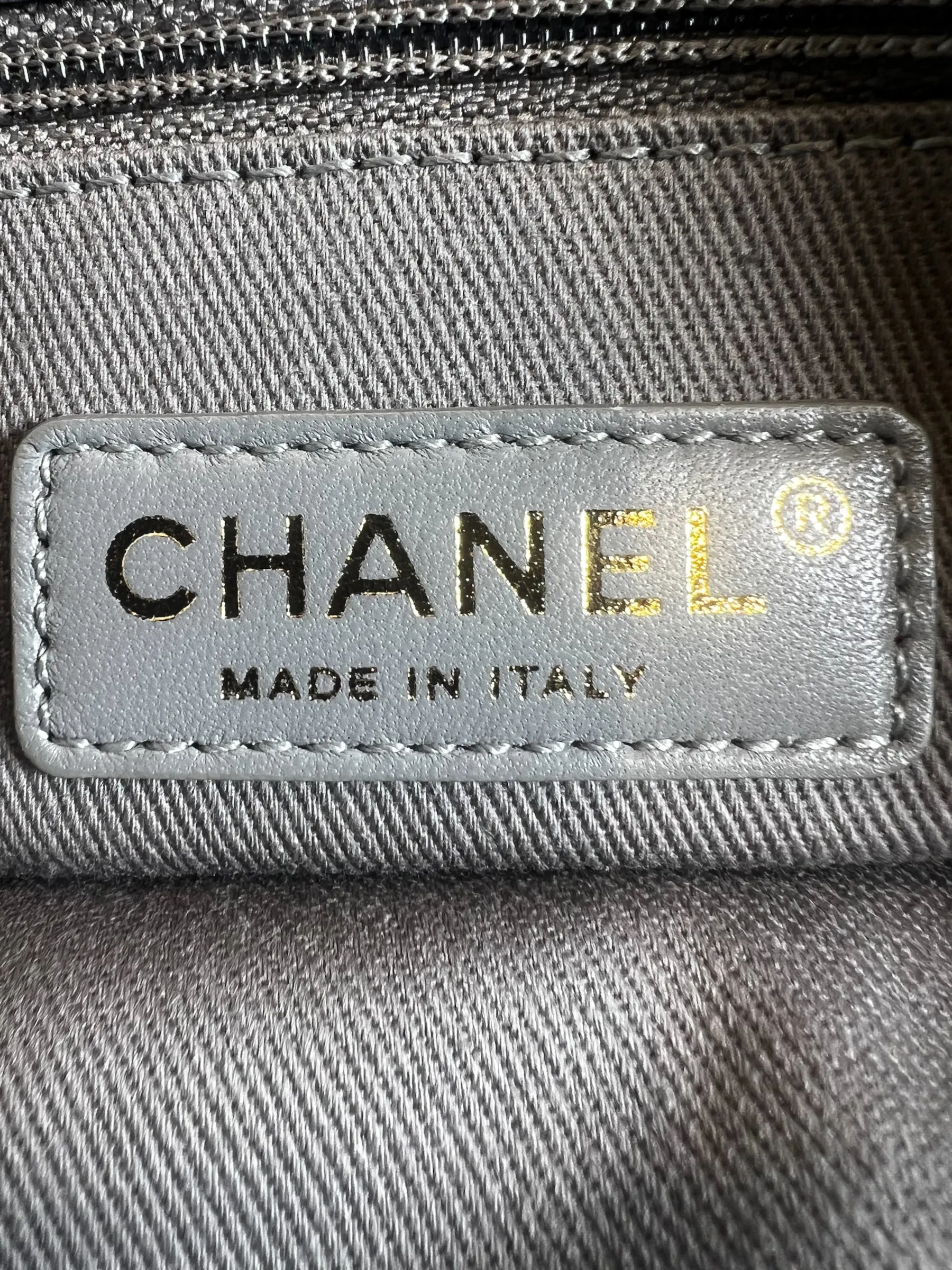 Chanel Powder Grey Quilted Leather Medium Stitch Flap
