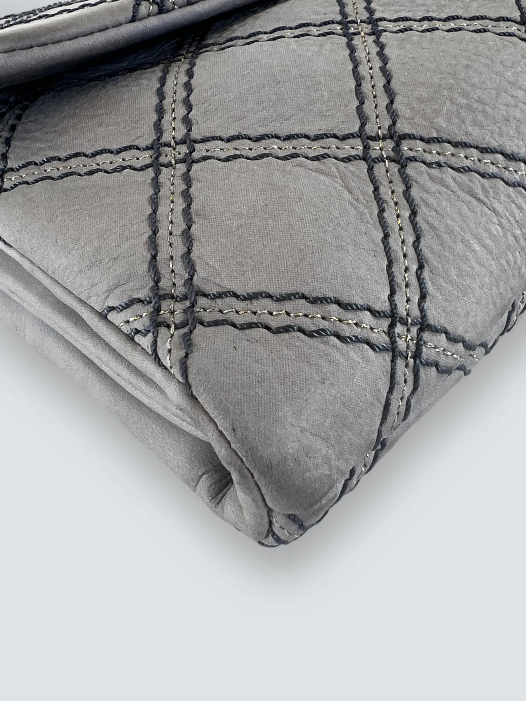 Chanel Powder Grey Quilted Leather Medium Stitch Flap