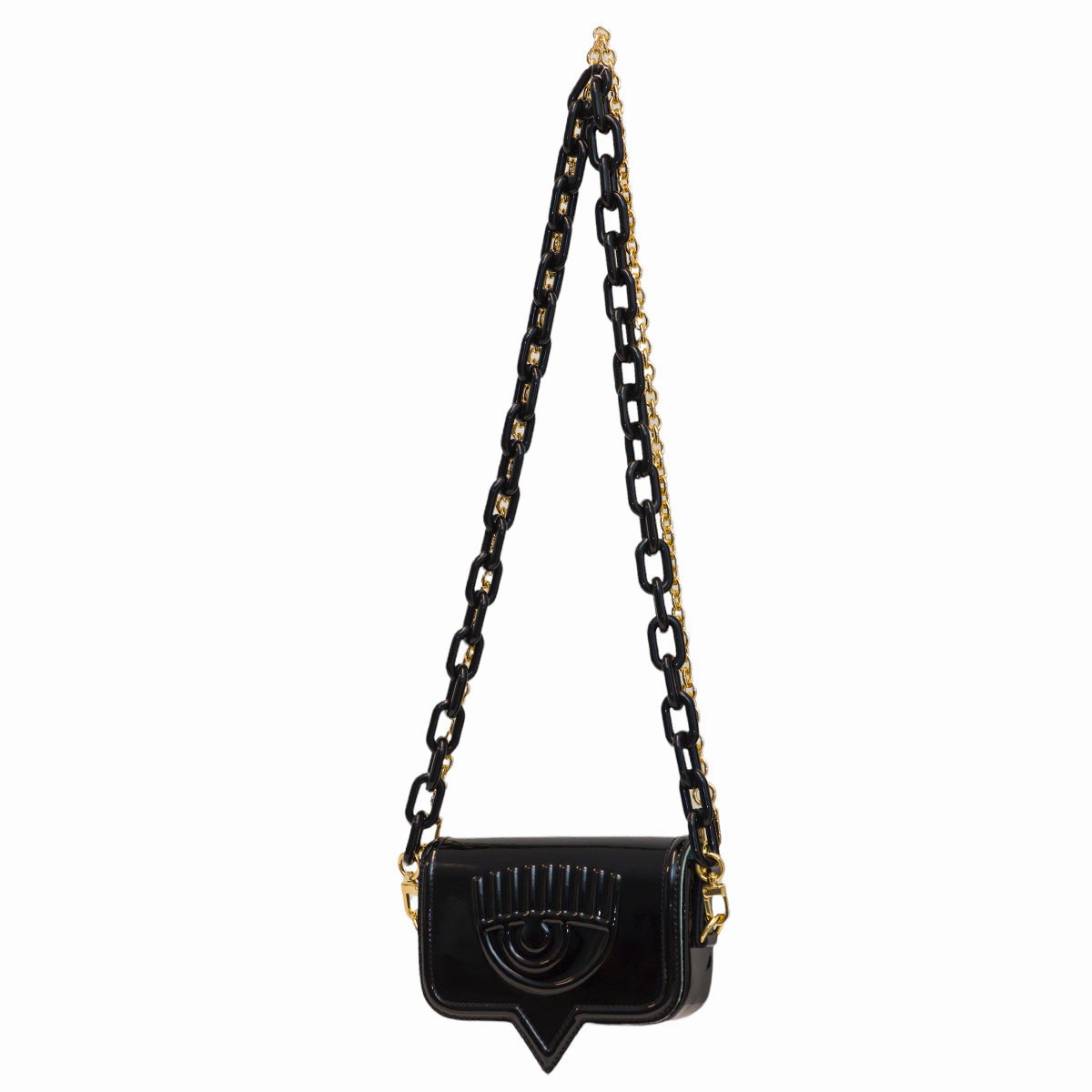 Chiara Ferragni Eyelike Embossed Chain-Link Crossbody Bag