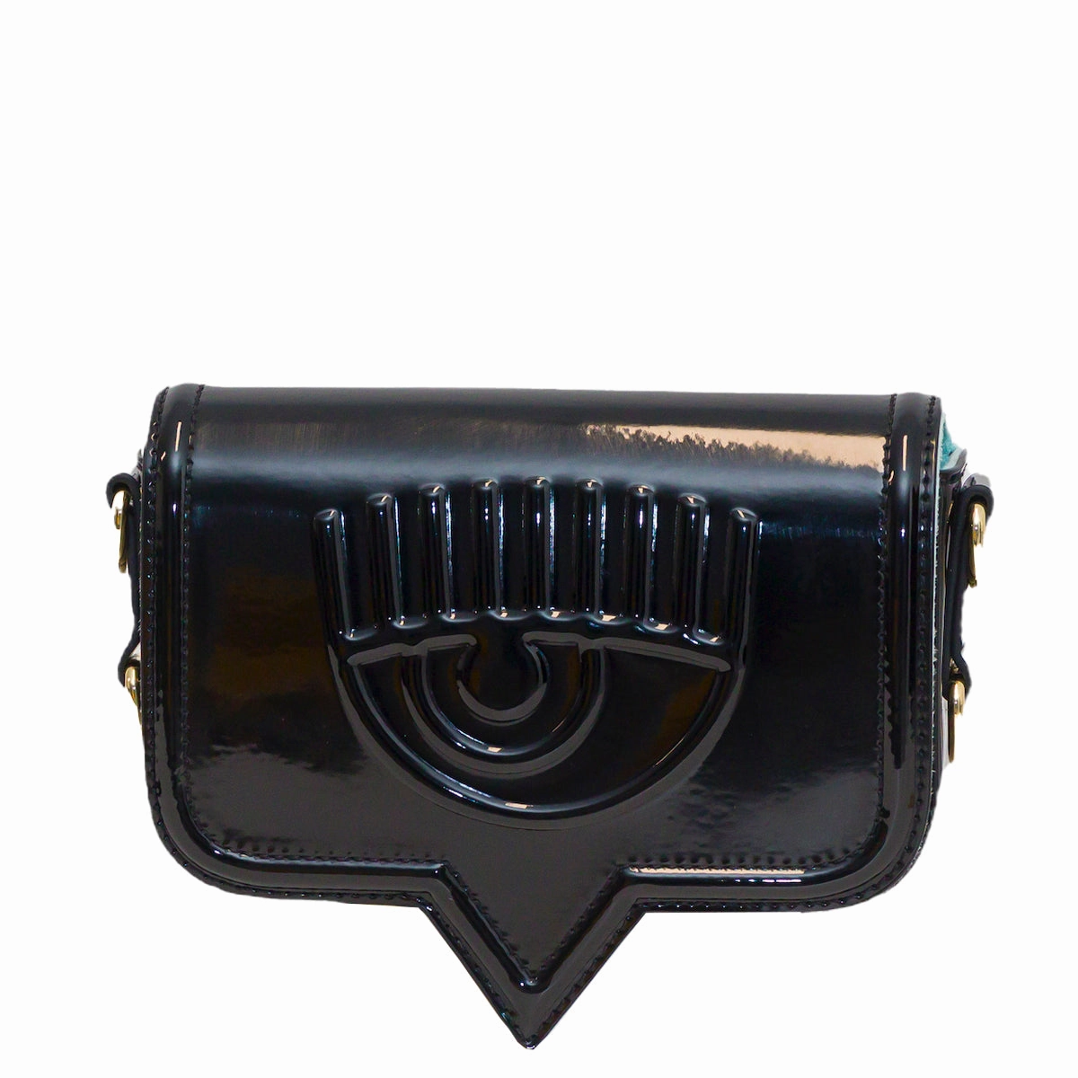 Chiara Ferragni Eyelike Embossed Chain-Link Crossbody Bag