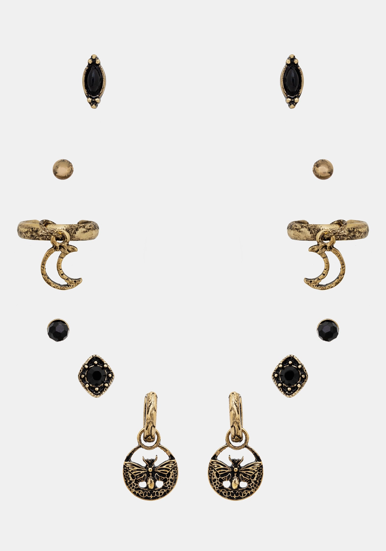 Ciela Moon Moth Earring Set