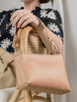 Corn Leather Vegan Baguette Bag | Nude