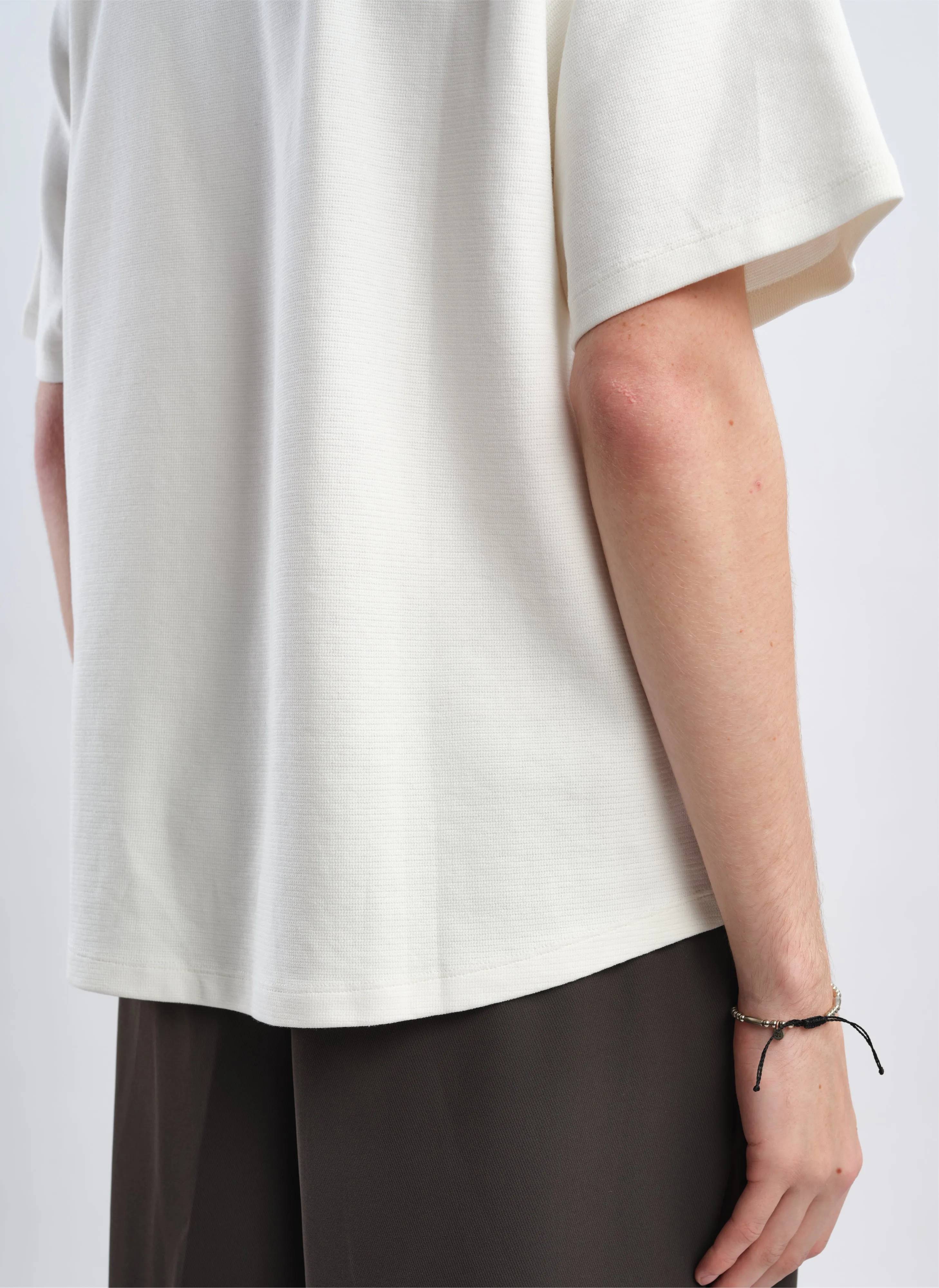 Cotton Rib Short Sleeves Top