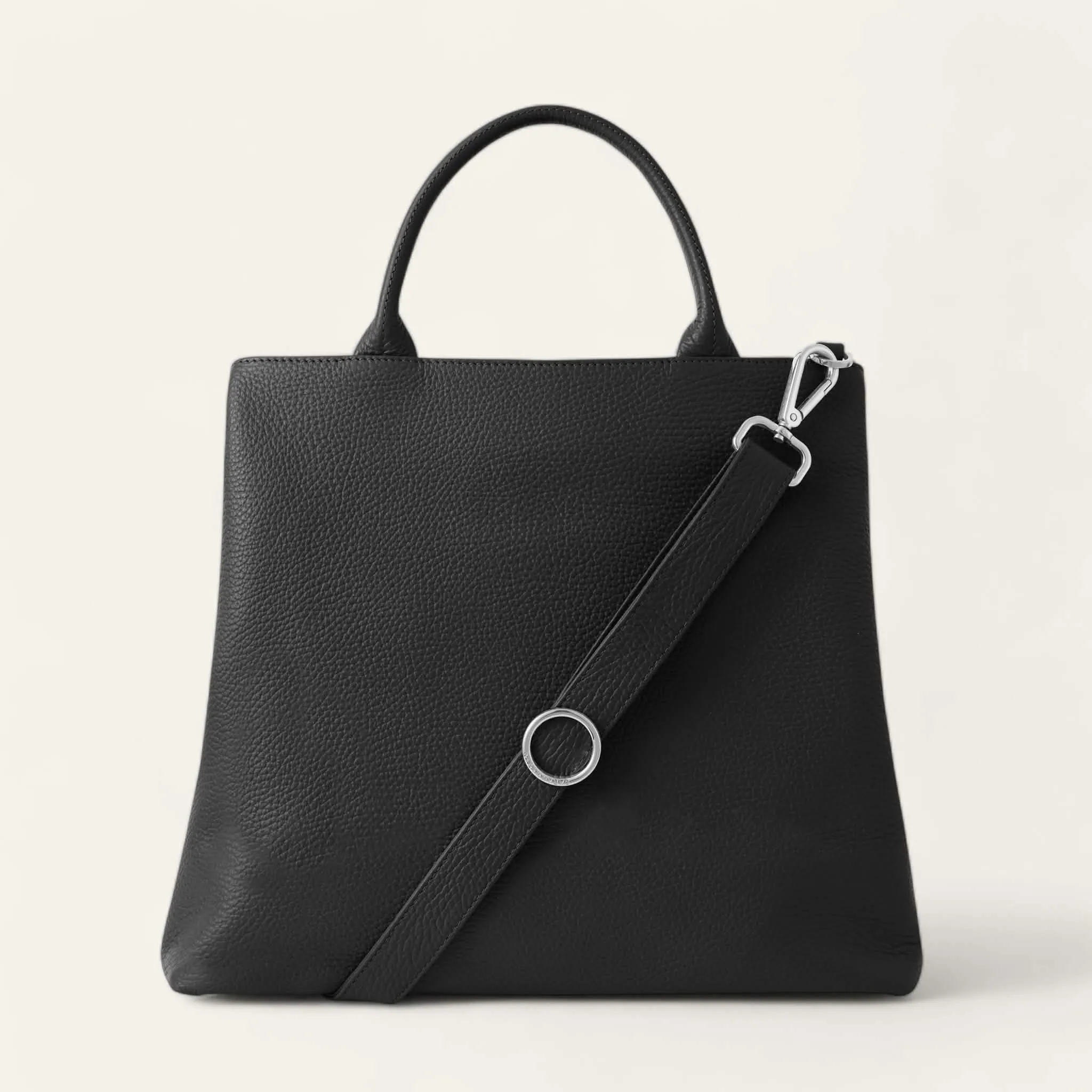 Dahlia Tote | Black with Silver hardware