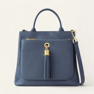 Dahlia Tote | Bluebell with Gold hardware