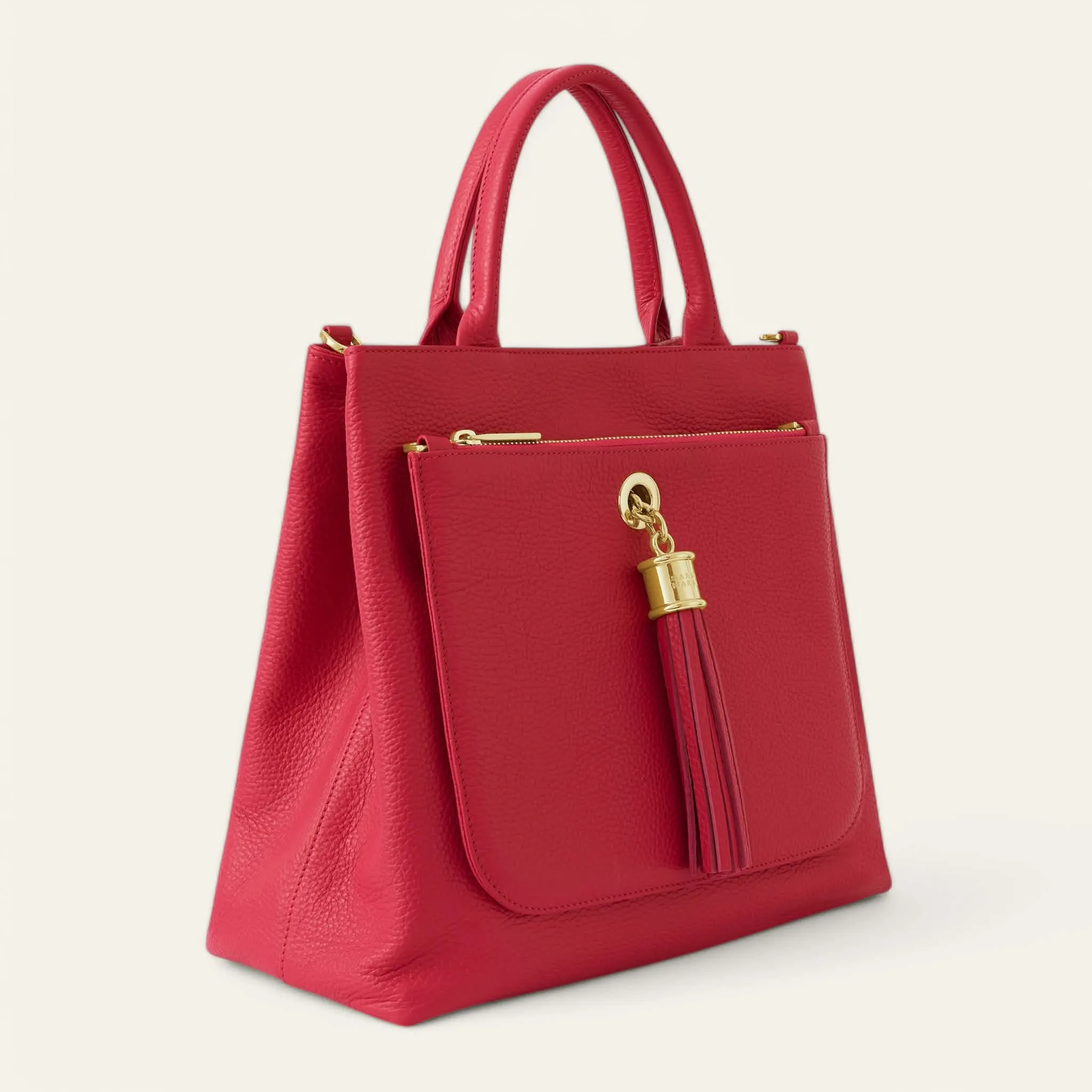 Dahlia Tote | Pillarbox Red with Gold hardware