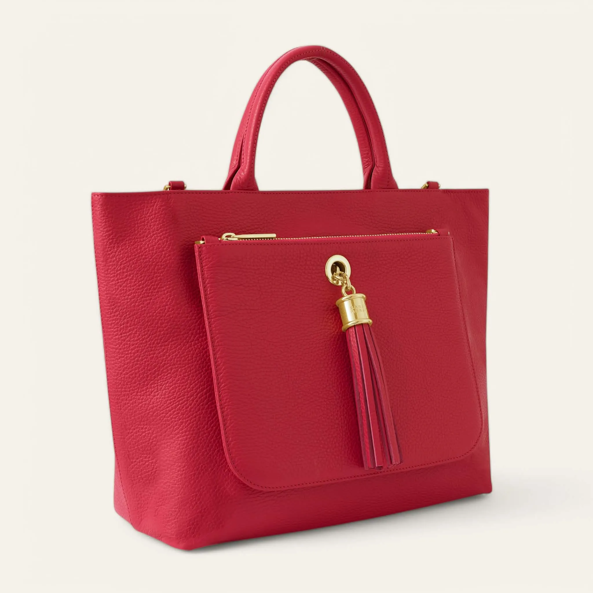 Dahlia Tote | Pillarbox Red with Gold hardware