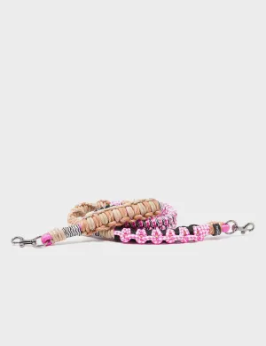 Detachable Shoulder Strap - Black. Fuchsia and Pink Handwoven Paracord