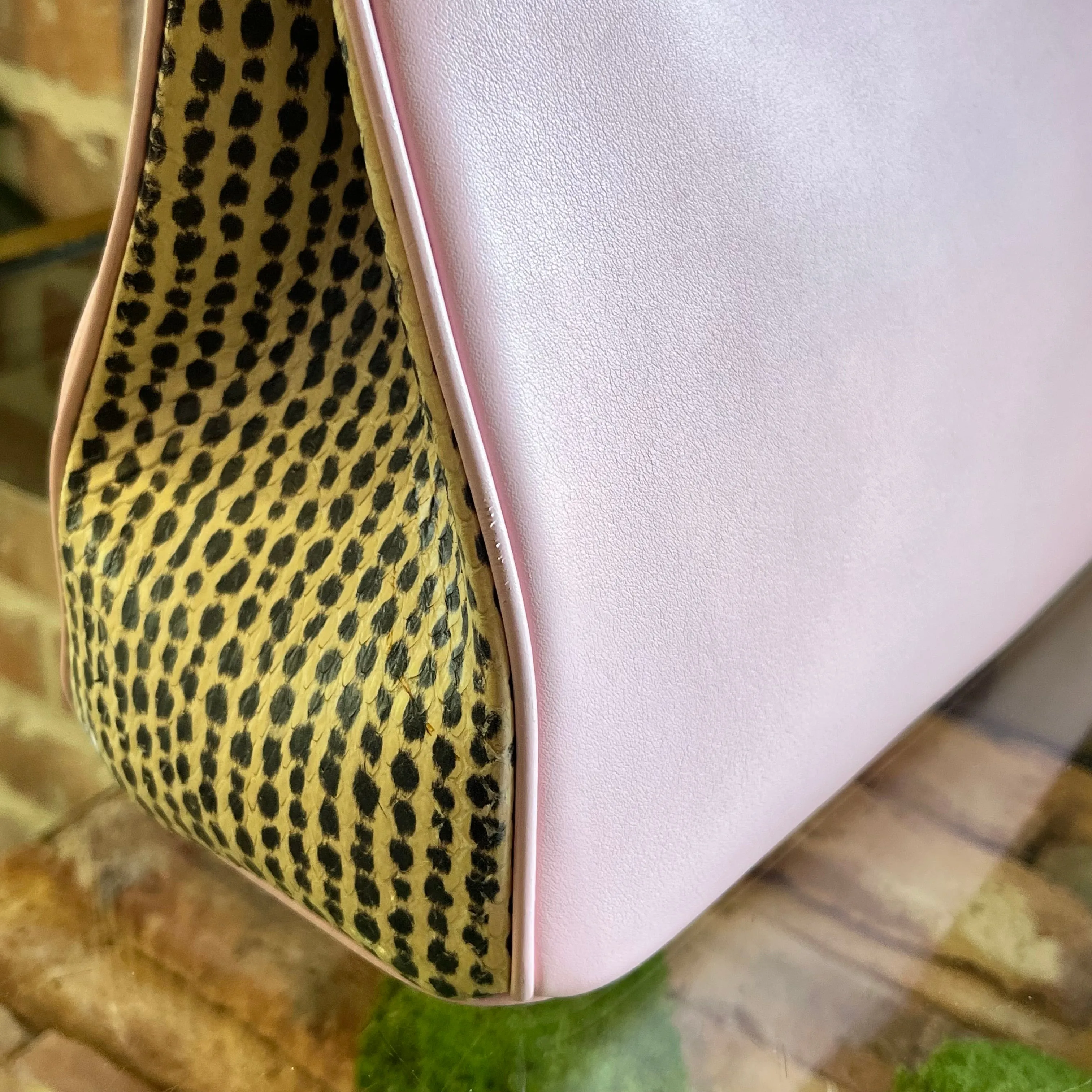 DIOR Medium Diorissimo Python Calfskin Leopard Print Tote Bag