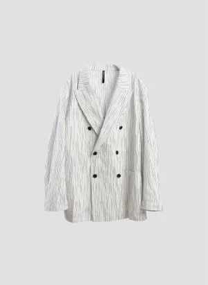 Distort Cotton Dobby Cloth Double Breasted Blazer