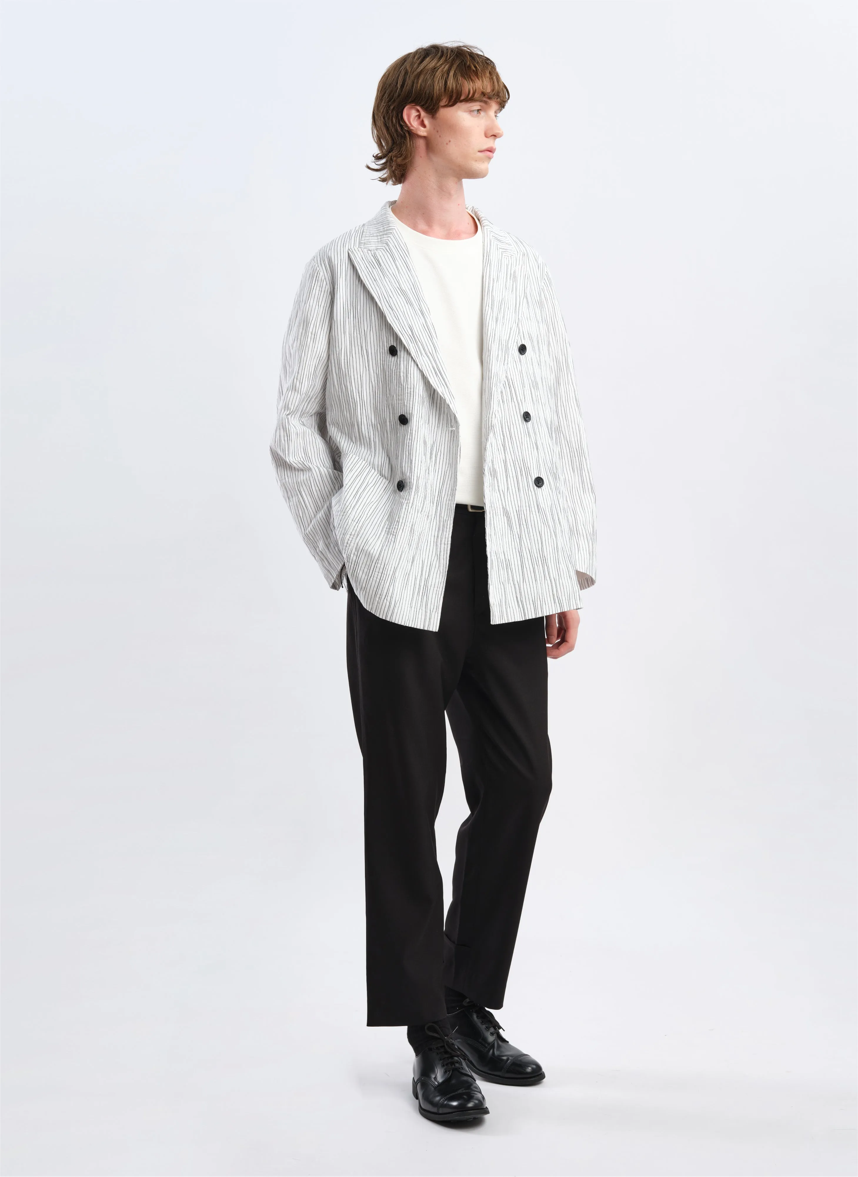 Distort Cotton Dobby Cloth Double Breasted Blazer