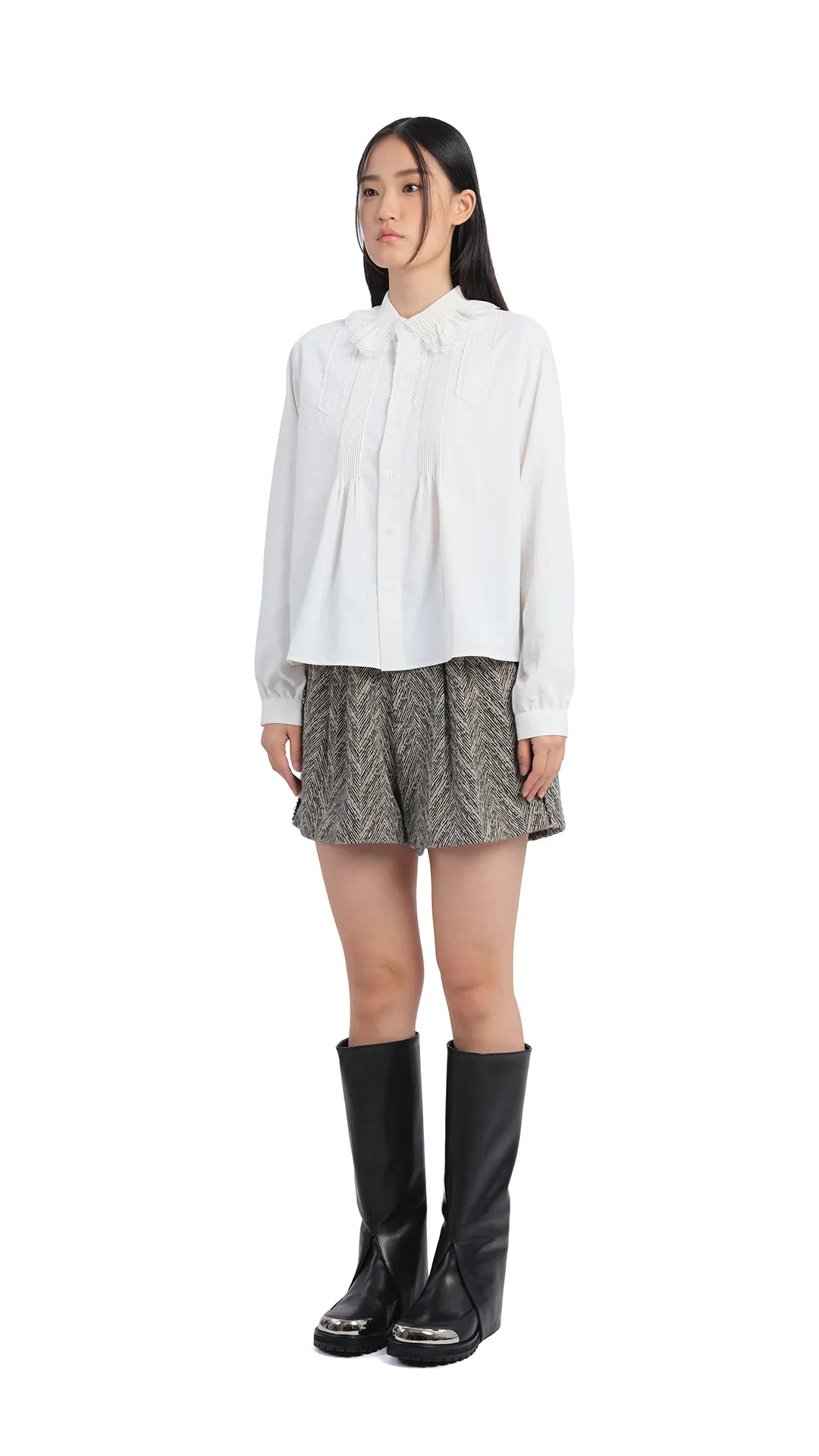 Embroidered Lace Trims Shirt