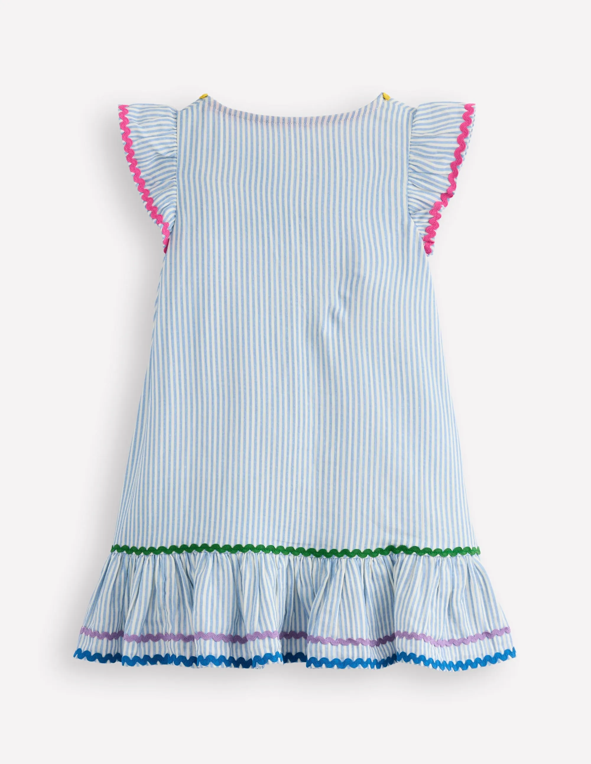 Emmy Woven Beach Dress-Blue Ticking Stripe