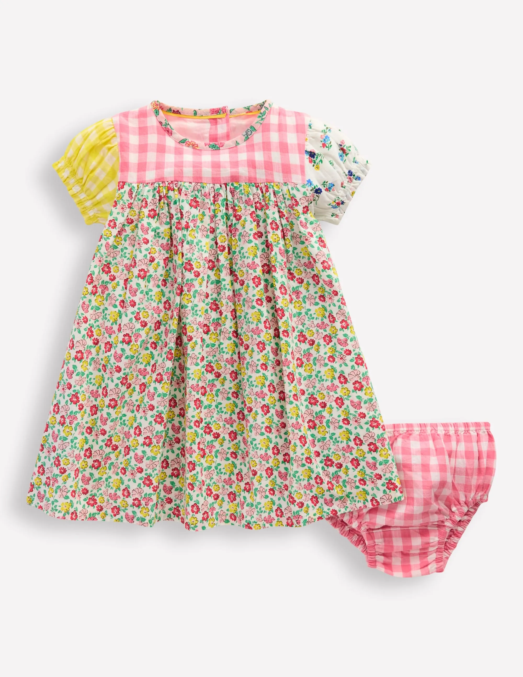 Gathered Woven Dress-Hotchpotch Multi