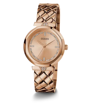 GUESS Ladies Rose Gold Tone Analog Watch