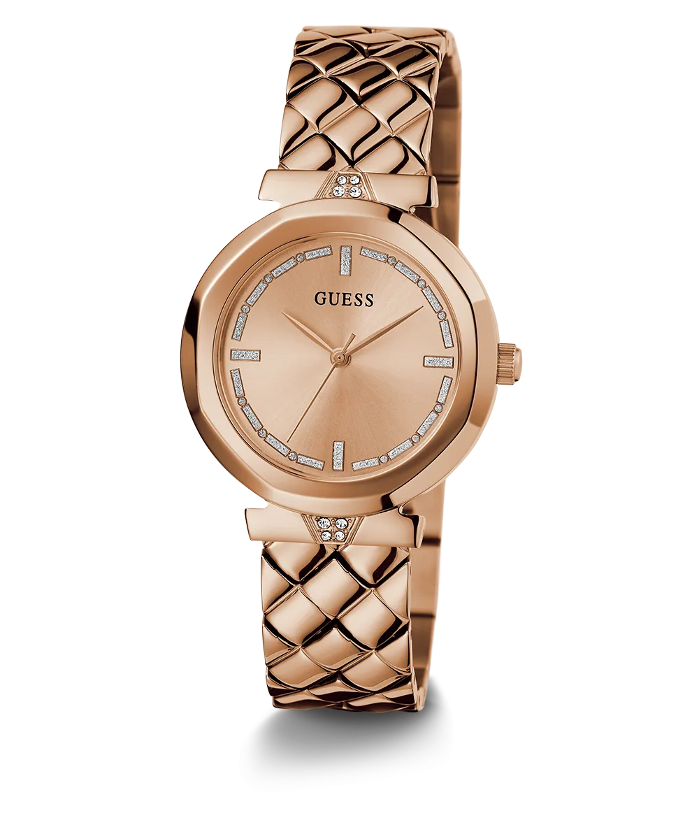 GUESS Ladies Rose Gold Tone Analog Watch