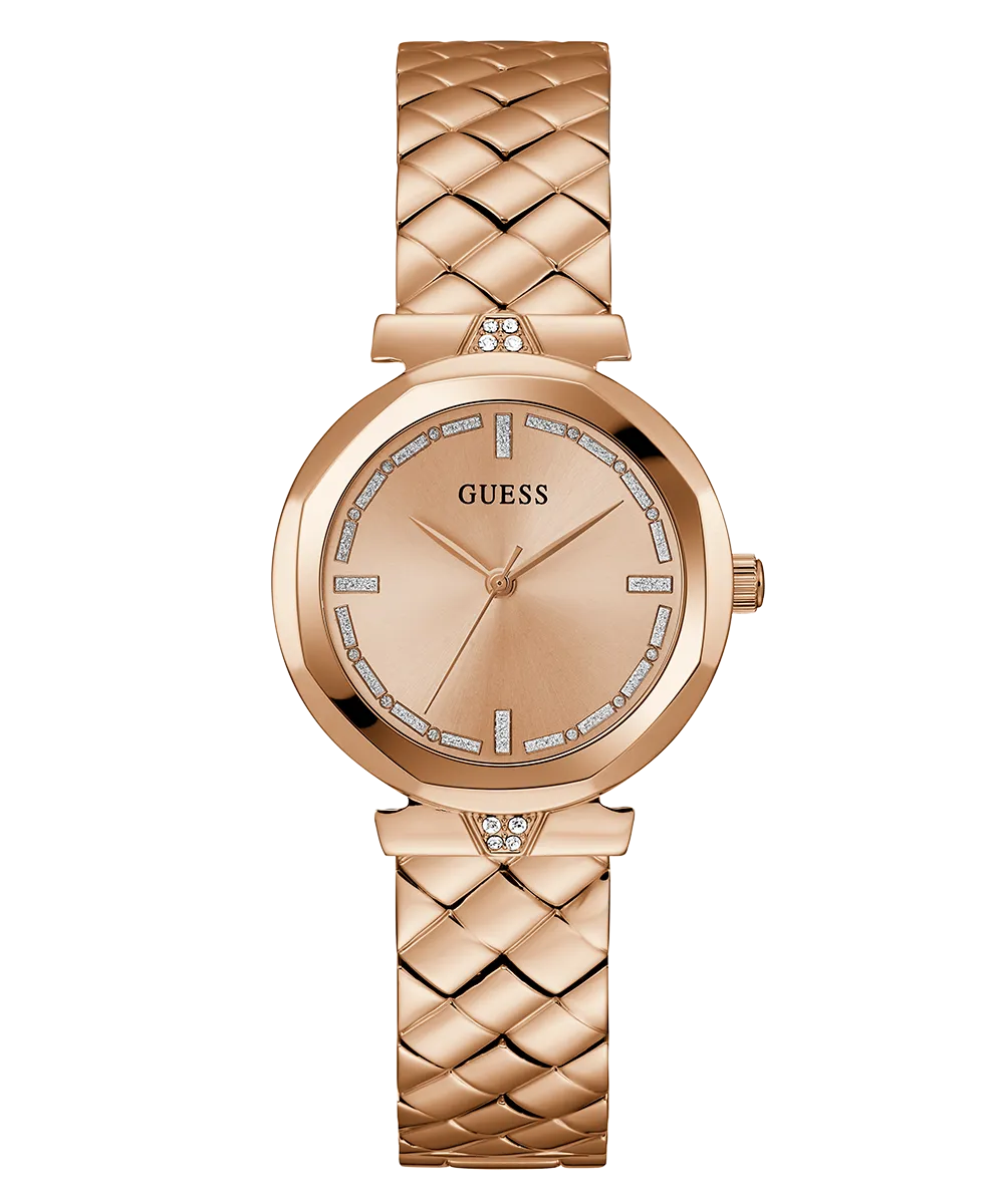 GUESS Ladies Rose Gold Tone Analog Watch