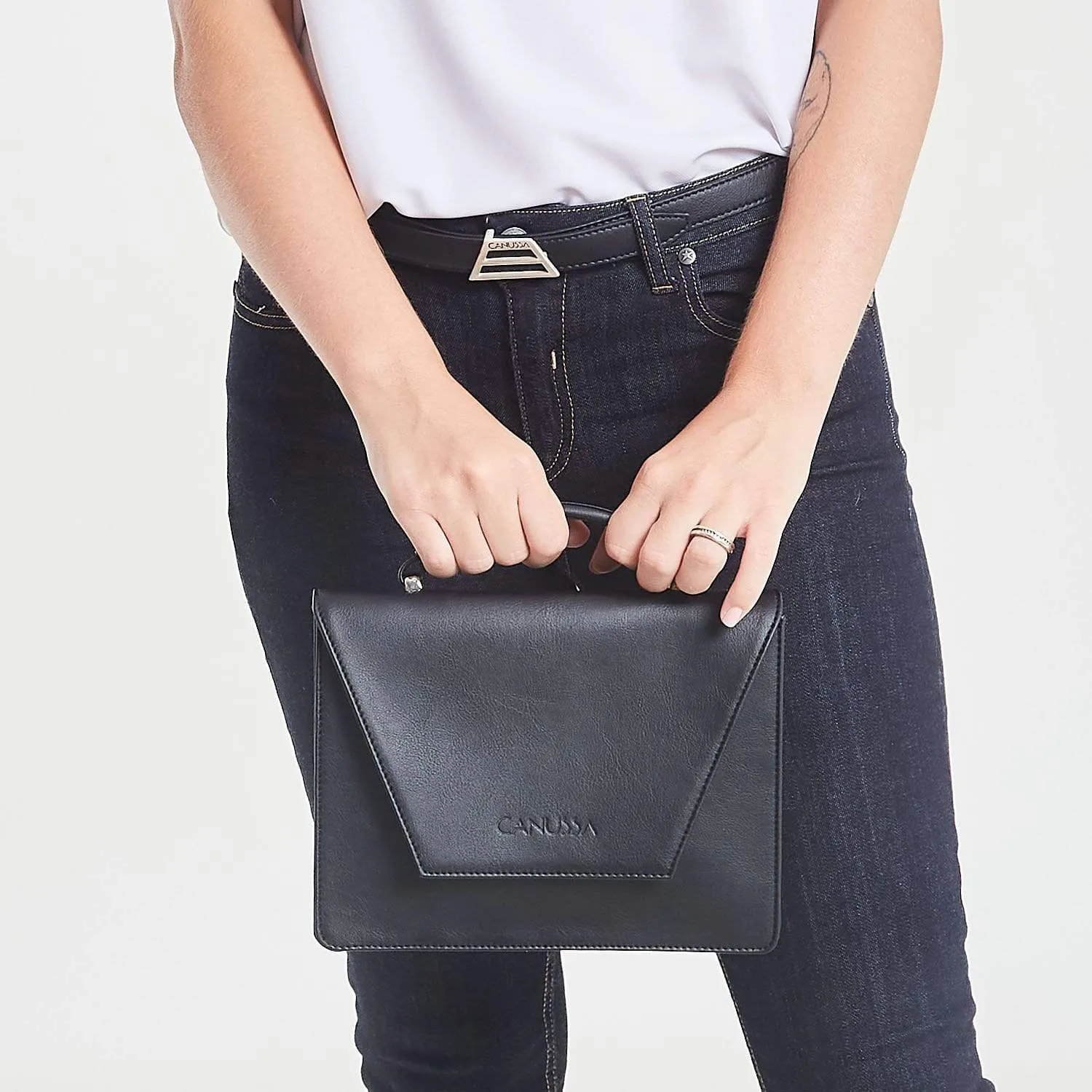 Hybrid Maxi Versatile Vegan Leather Crossbody | Black