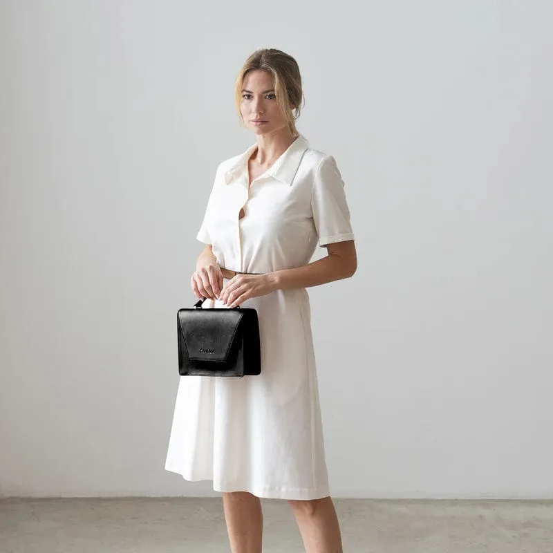 Hybrid Maxi Versatile Vegan Leather Crossbody | Black