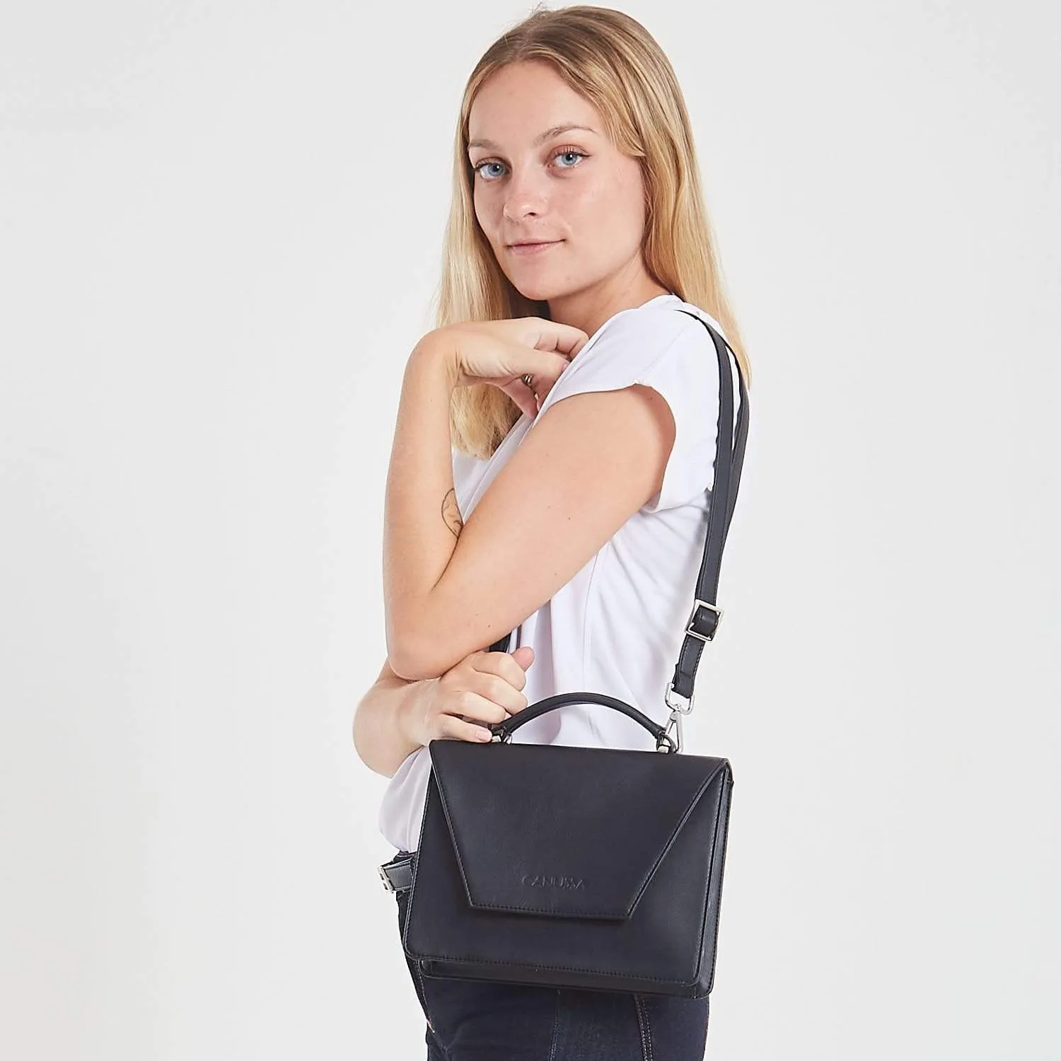 Hybrid Maxi Versatile Vegan Leather Crossbody | Black