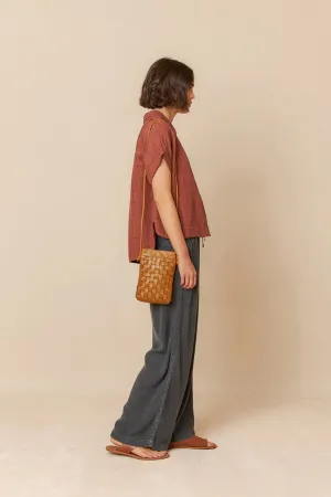 Indi & Cold Windowpane Check Chocolate Shirt