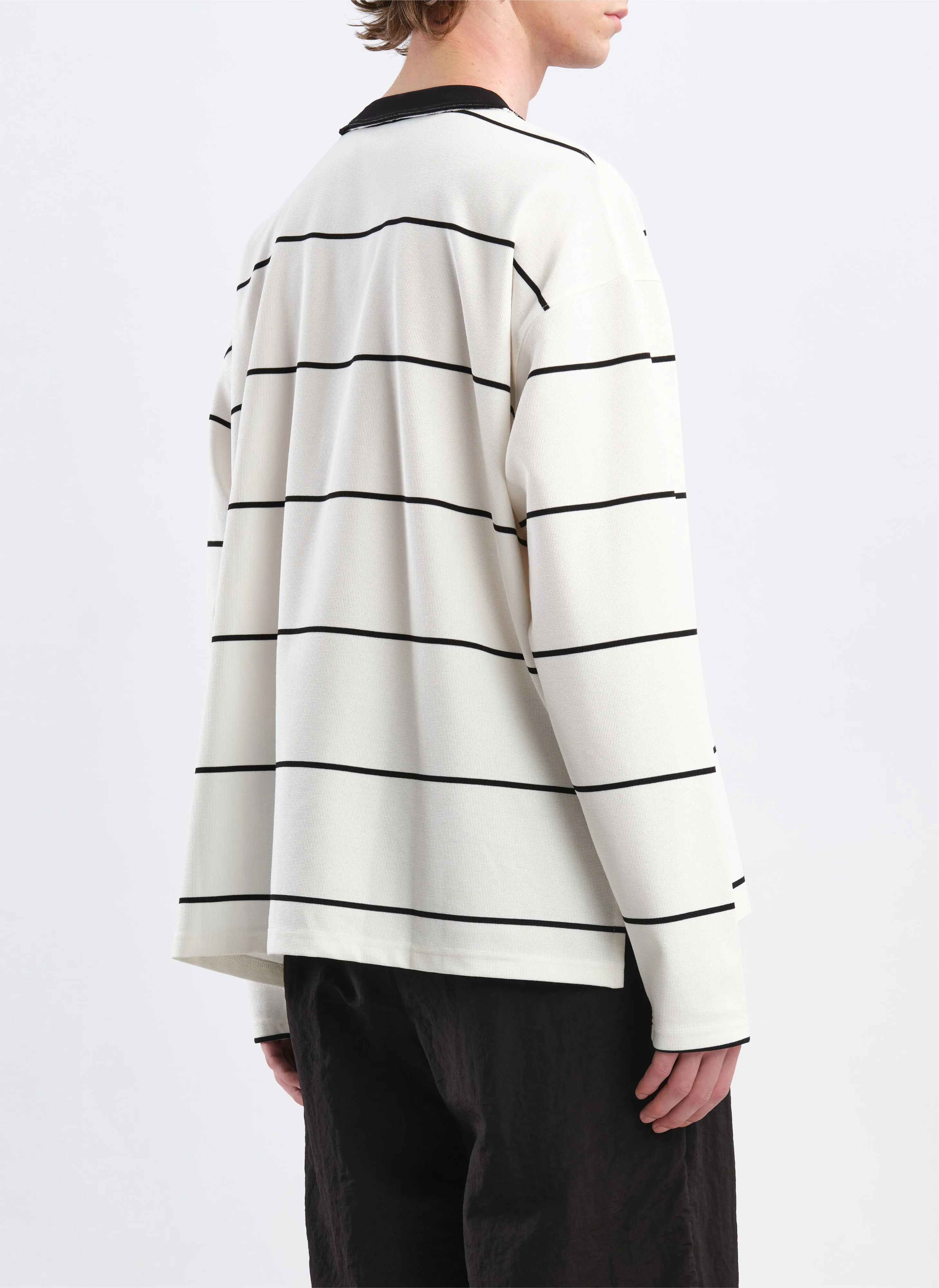 Jacquard Long Sleeves Border Top