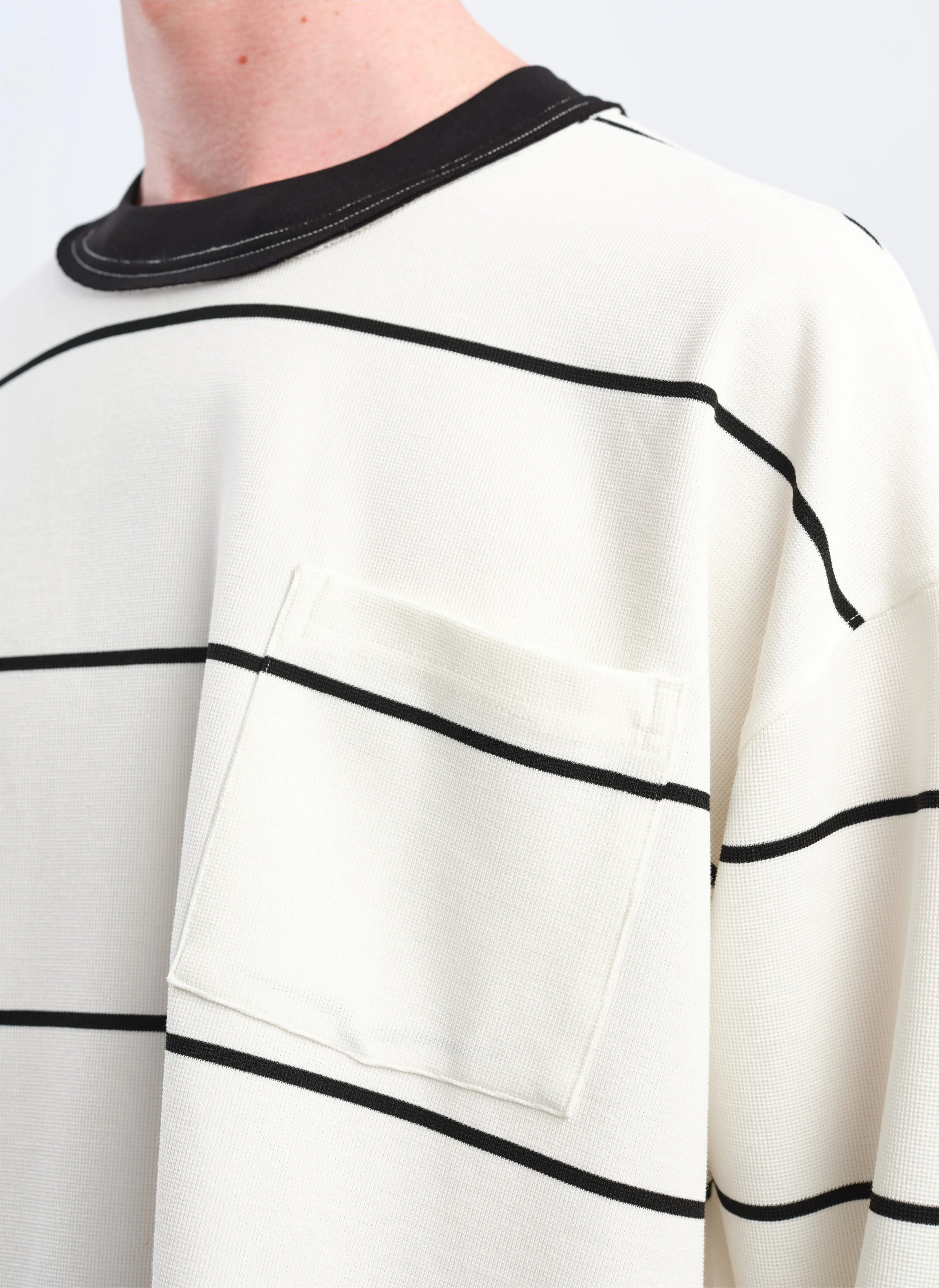 Jacquard Long Sleeves Border Top