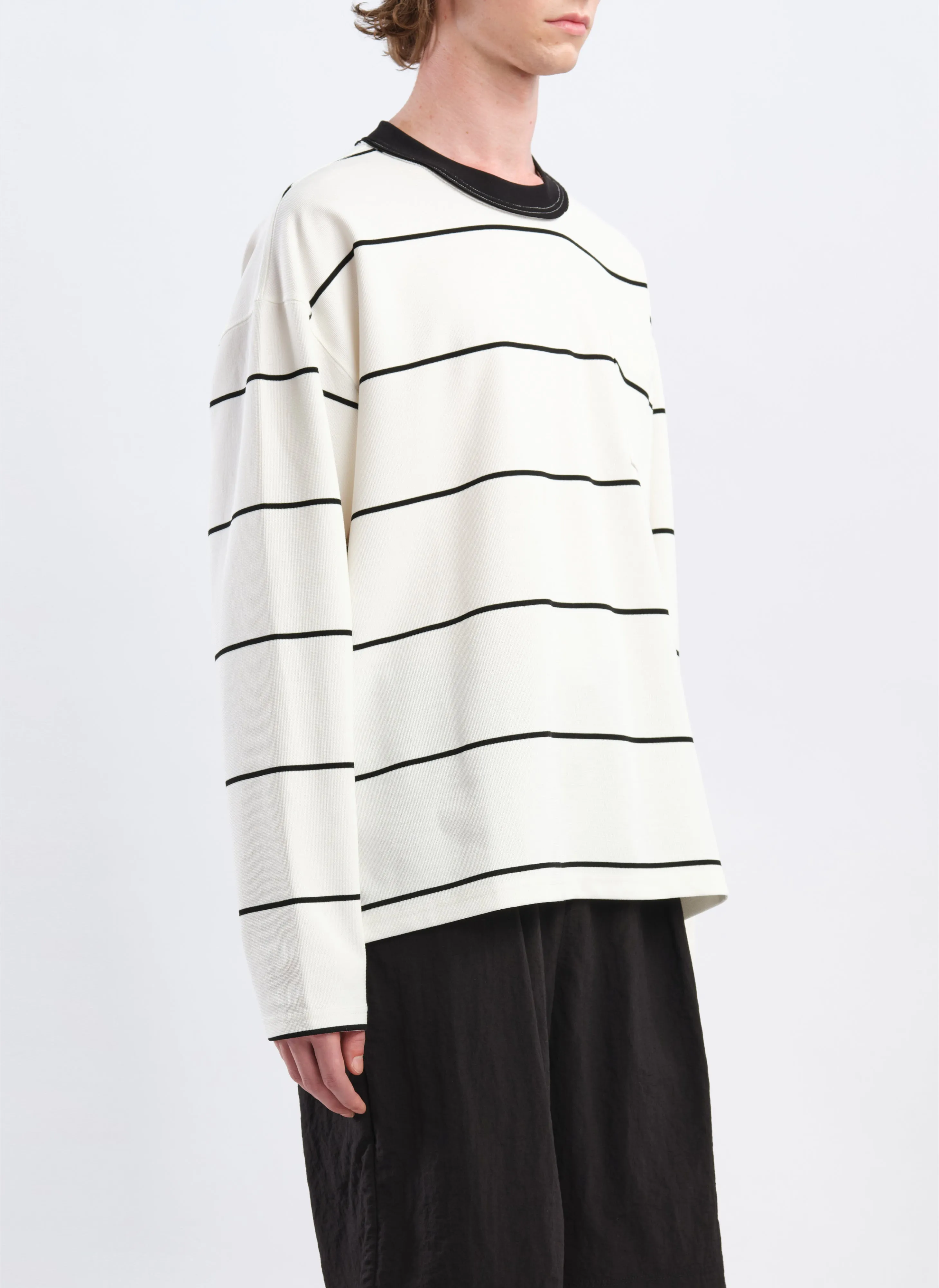 Jacquard Long Sleeves Border Top