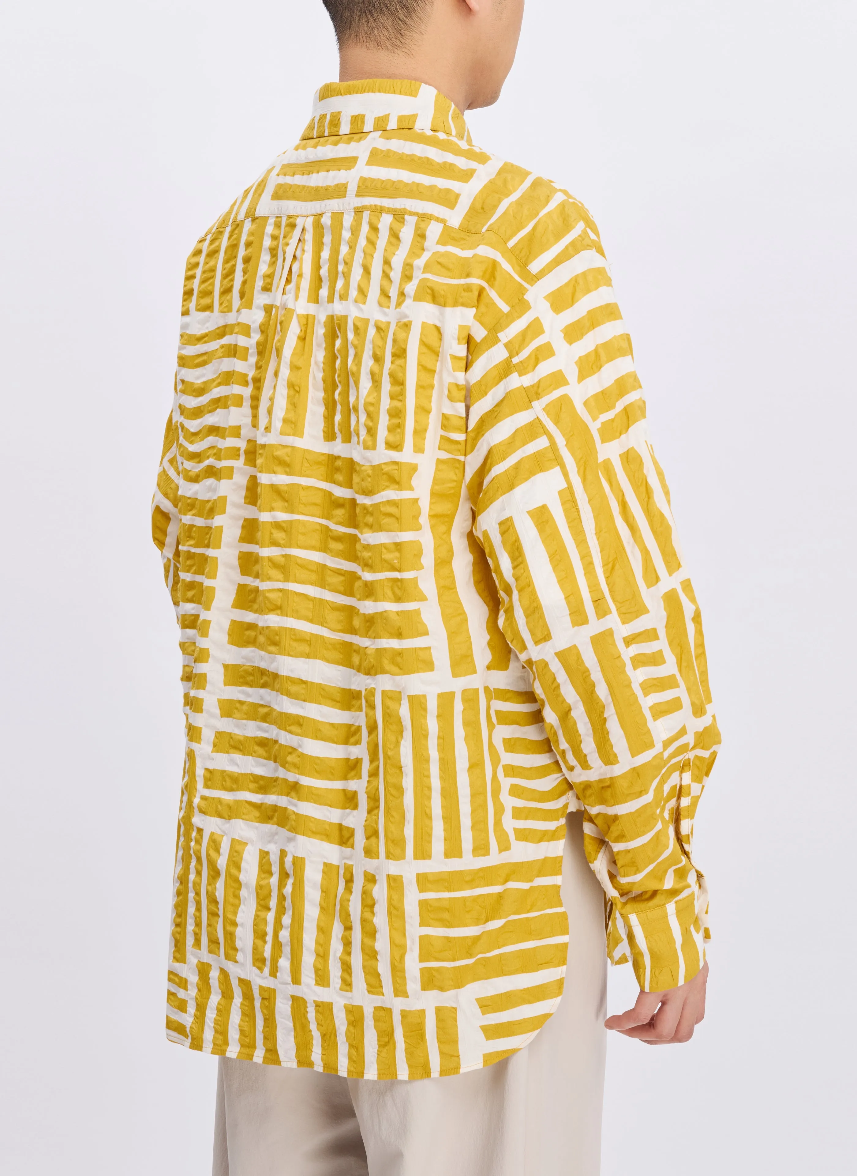 Japan Made Miracle Wave Cotton Seersucker Stripe Shirt
