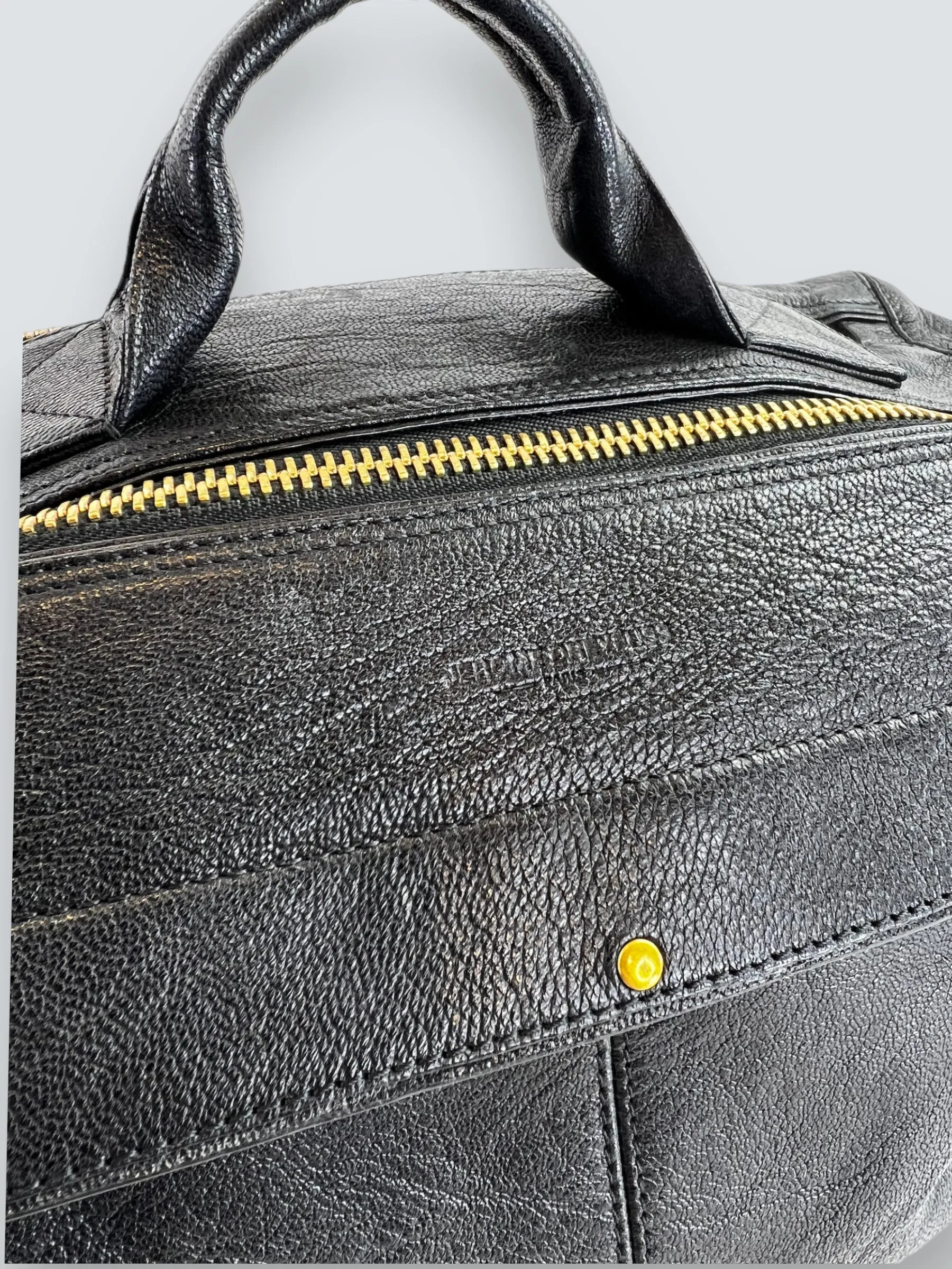 Jerome Dreyfuss Black Leather Shoulder Satchel