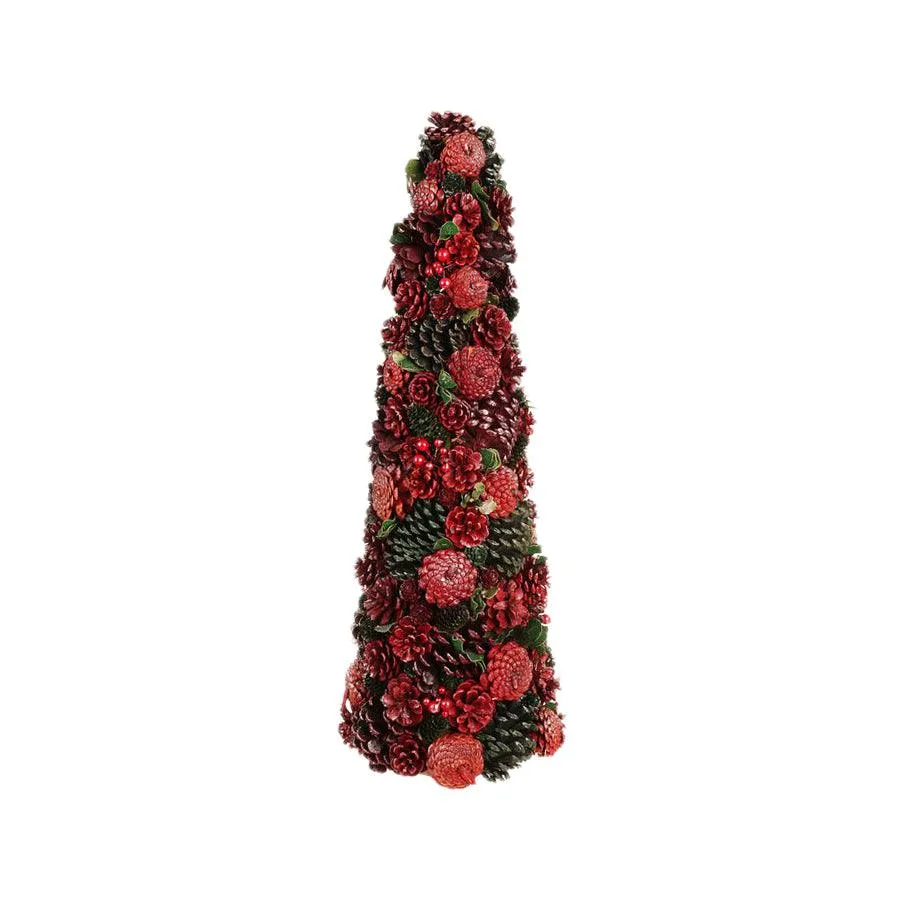 JLINE Xmas Cone Pine Cones With Berry 71cm - Red/Green