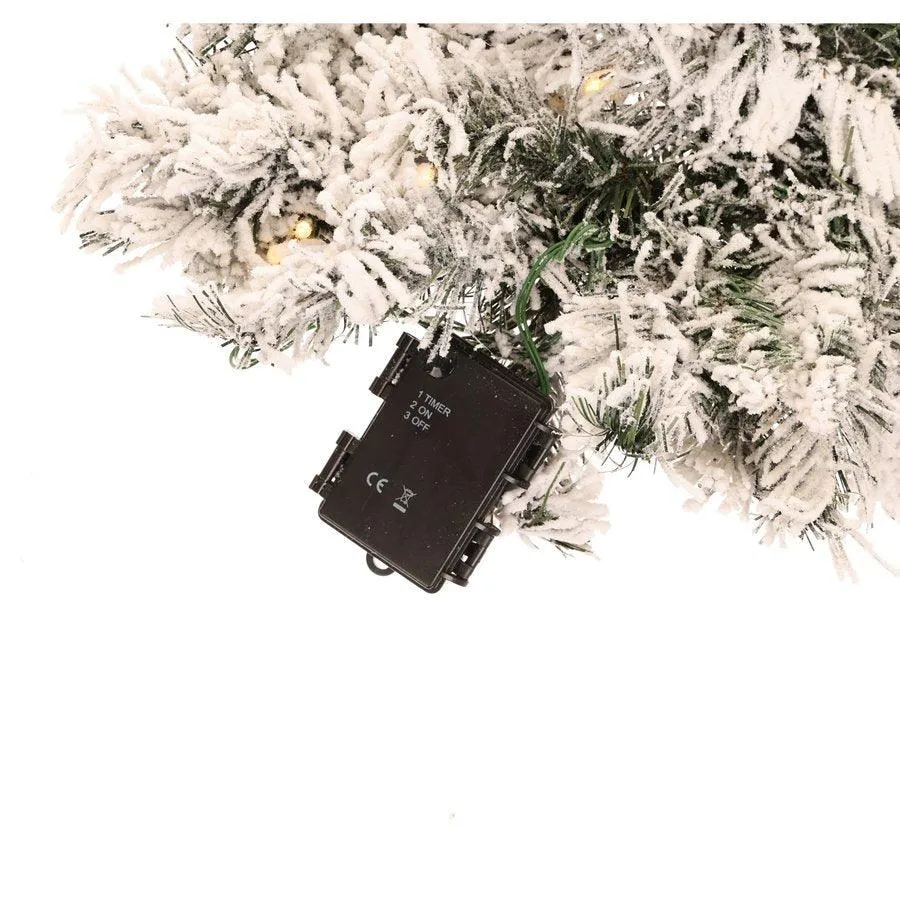 JLINE Xmas Wreath With Led 44cm - Snowy Green