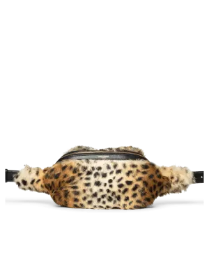 Leopard Print Fur Belt Bag